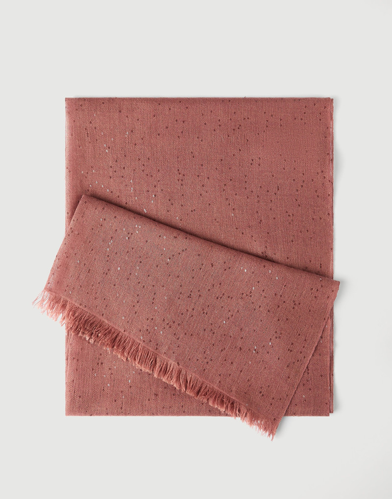 Brunello Cucinelli Lightweight cashmere and silk Diamond yarn knit scarf outlook