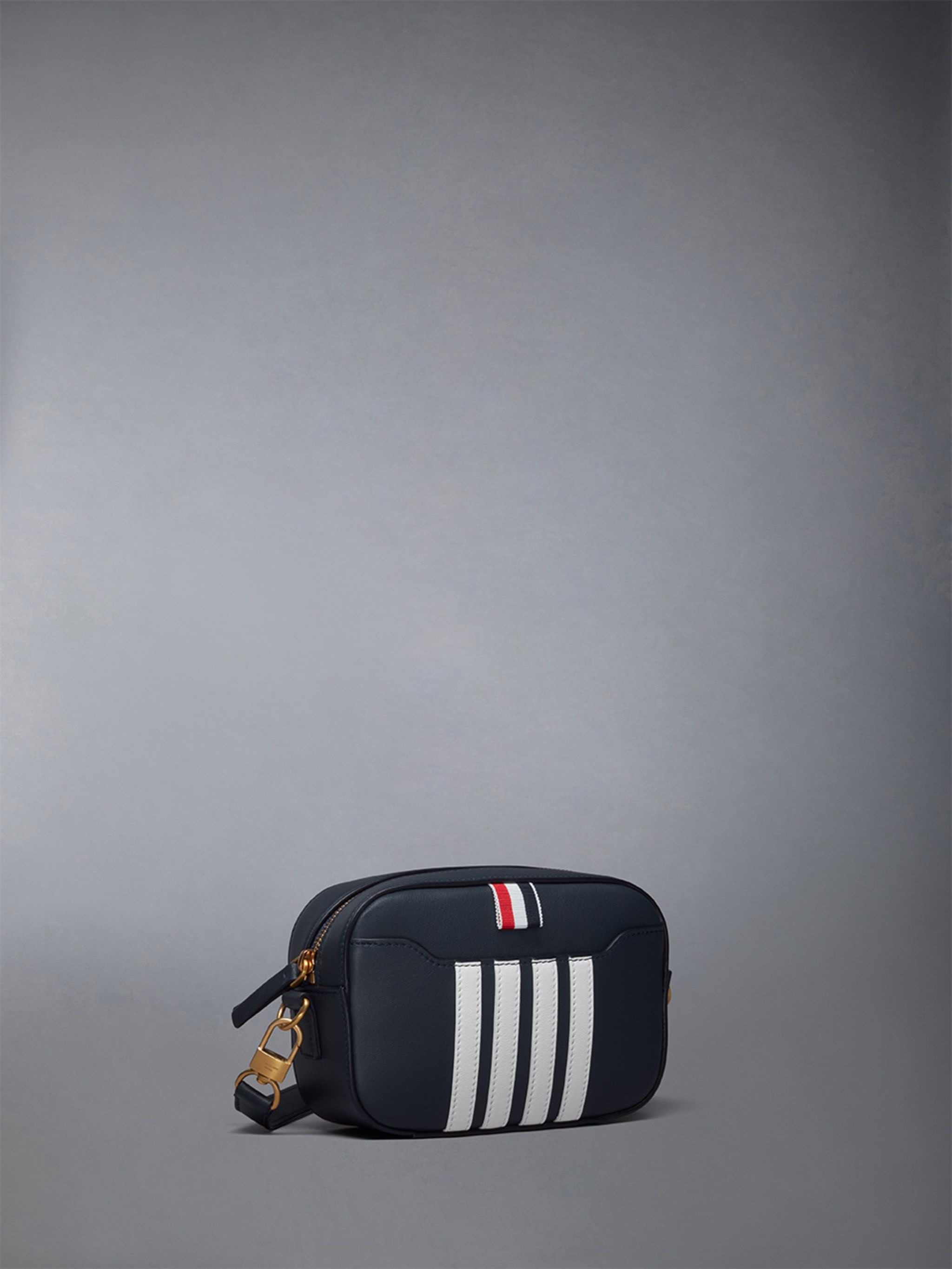 Horizontal Camera Bag W/ 4 Bar Stripes in Smooth Calf - 2