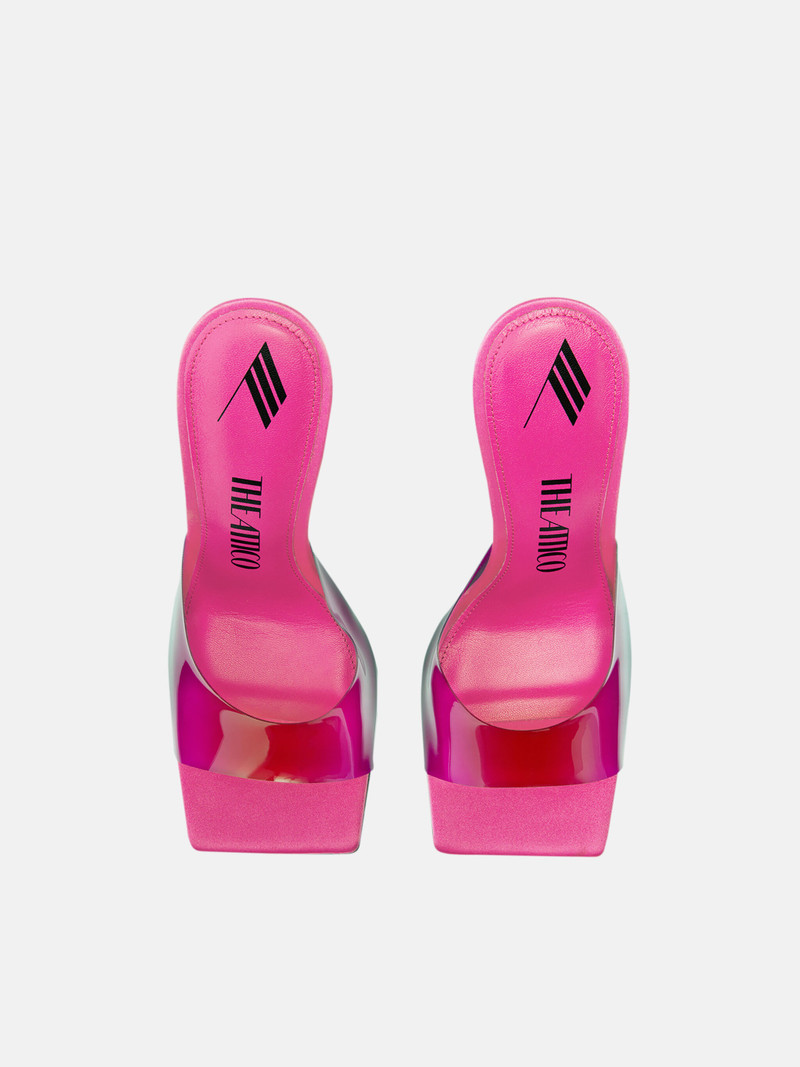 ''CHEOPE'' RED, FUCHSIA AND BLACK DEGRADÈ MULE 4