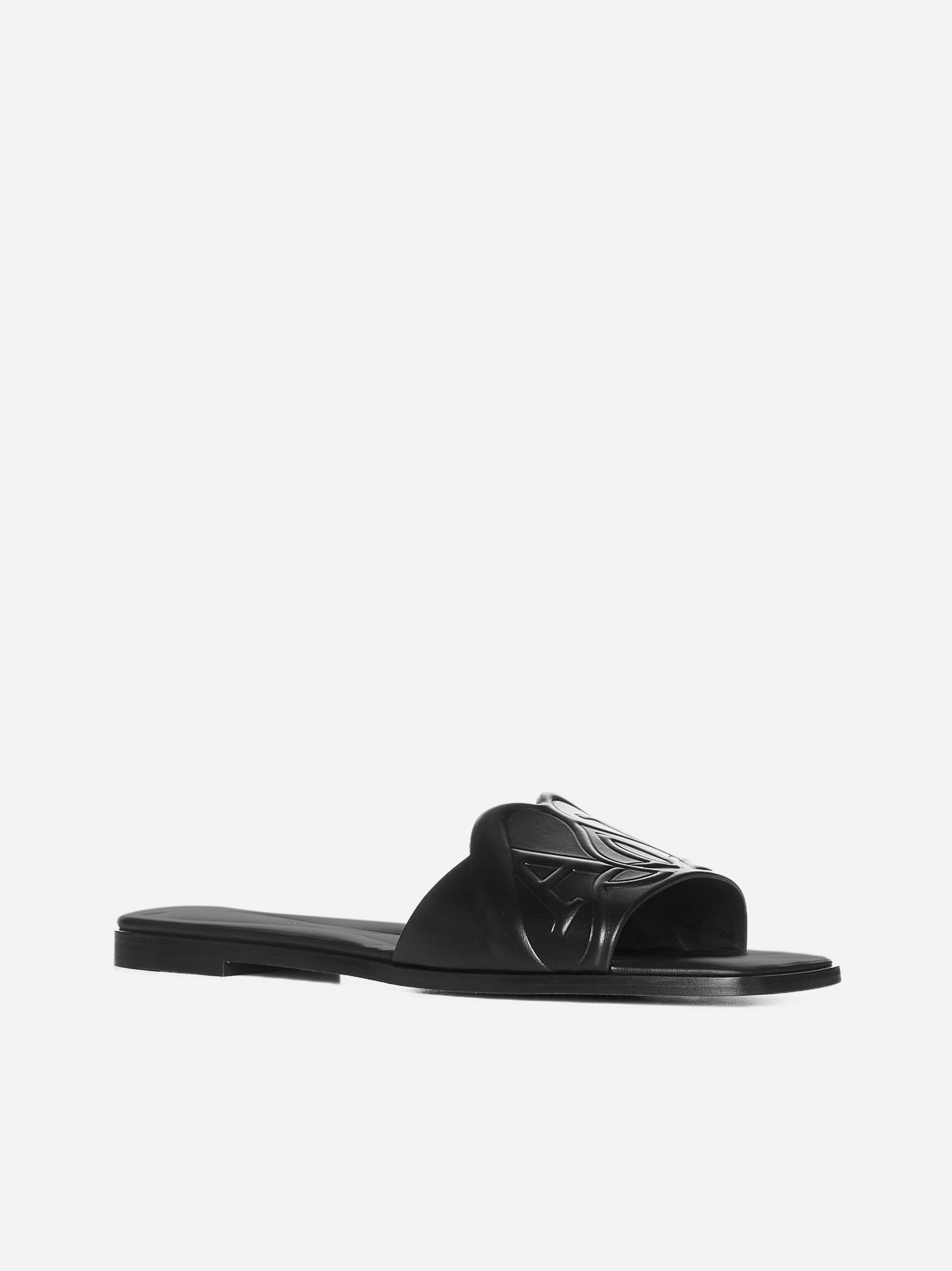 Seal leather flat sandals - 2