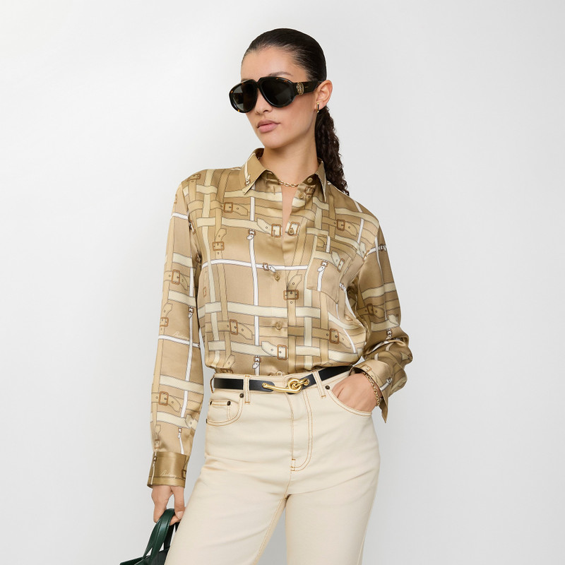 Burberry Regular Fit Belt Check Viscose Shirt outlook
