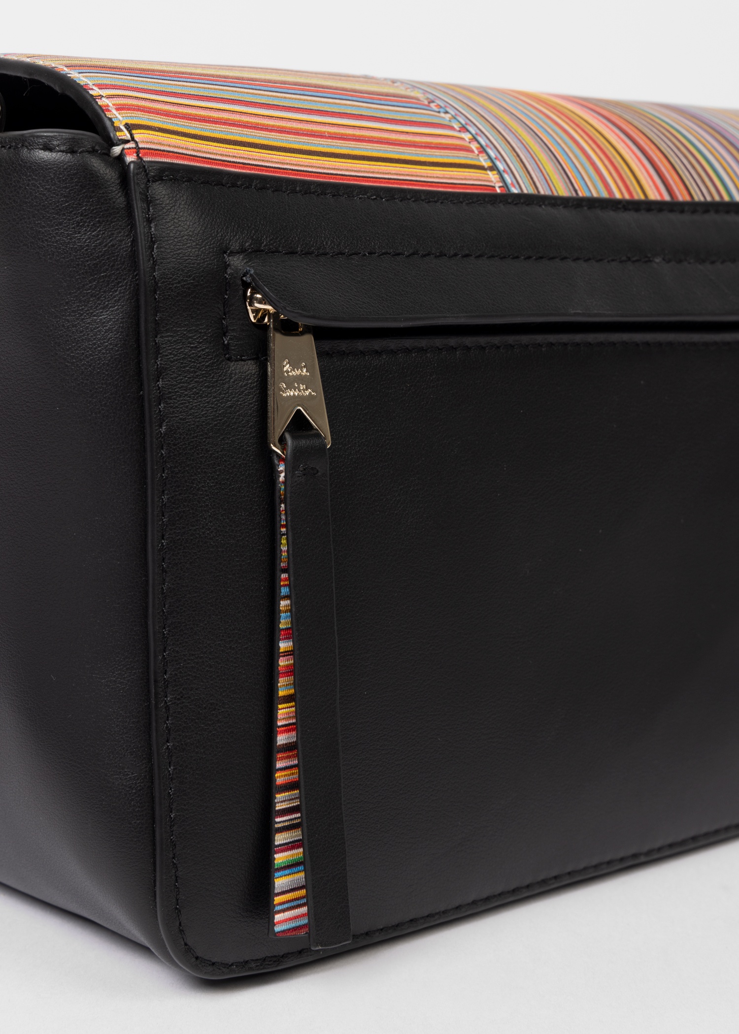 Leather 'Signature Stripe' Flap Cross Body Bag - 5
