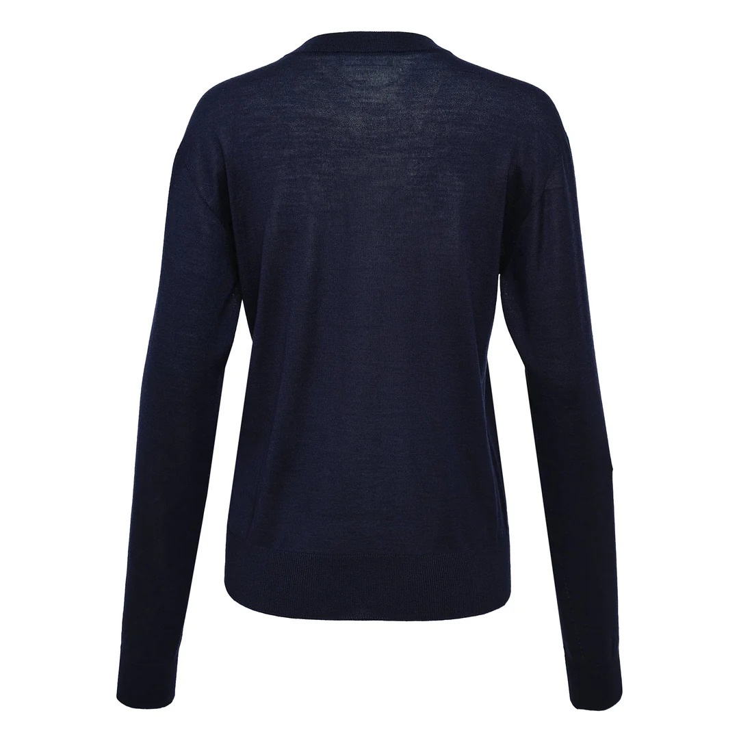 Crew Neck Long Sleeve Cardigan - 2