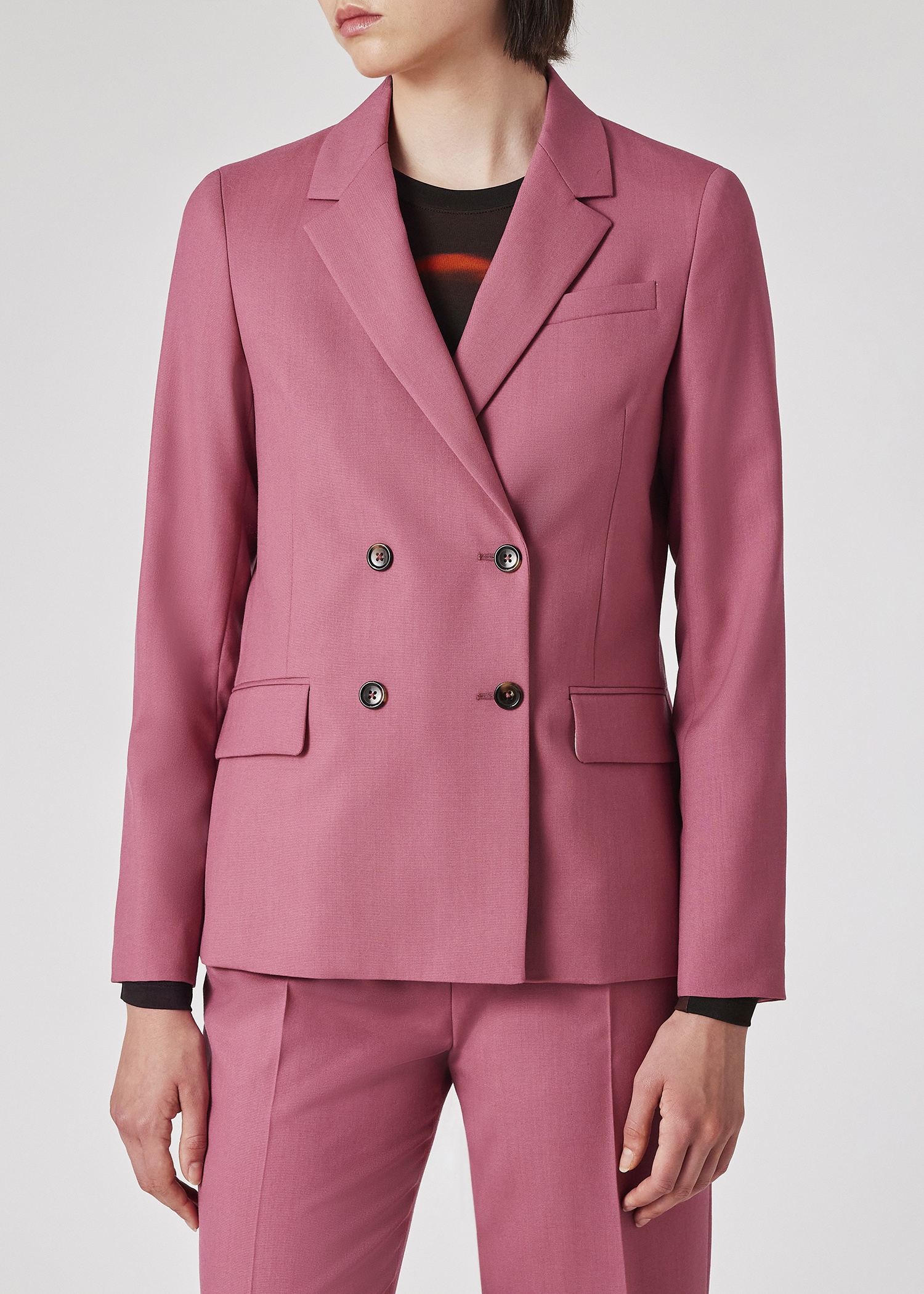 Women's Mauve Wool Blazer - 5