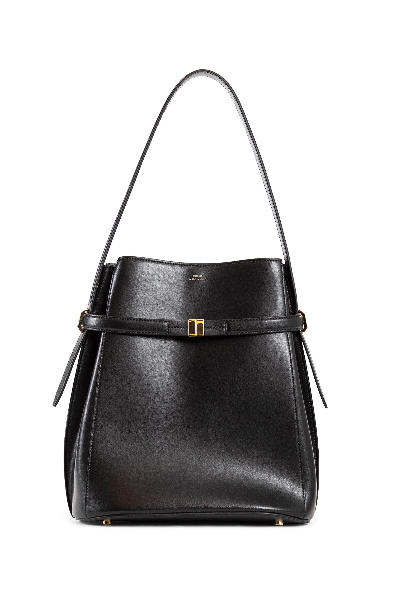 Belted-Leather-Bucket-Bag - 1