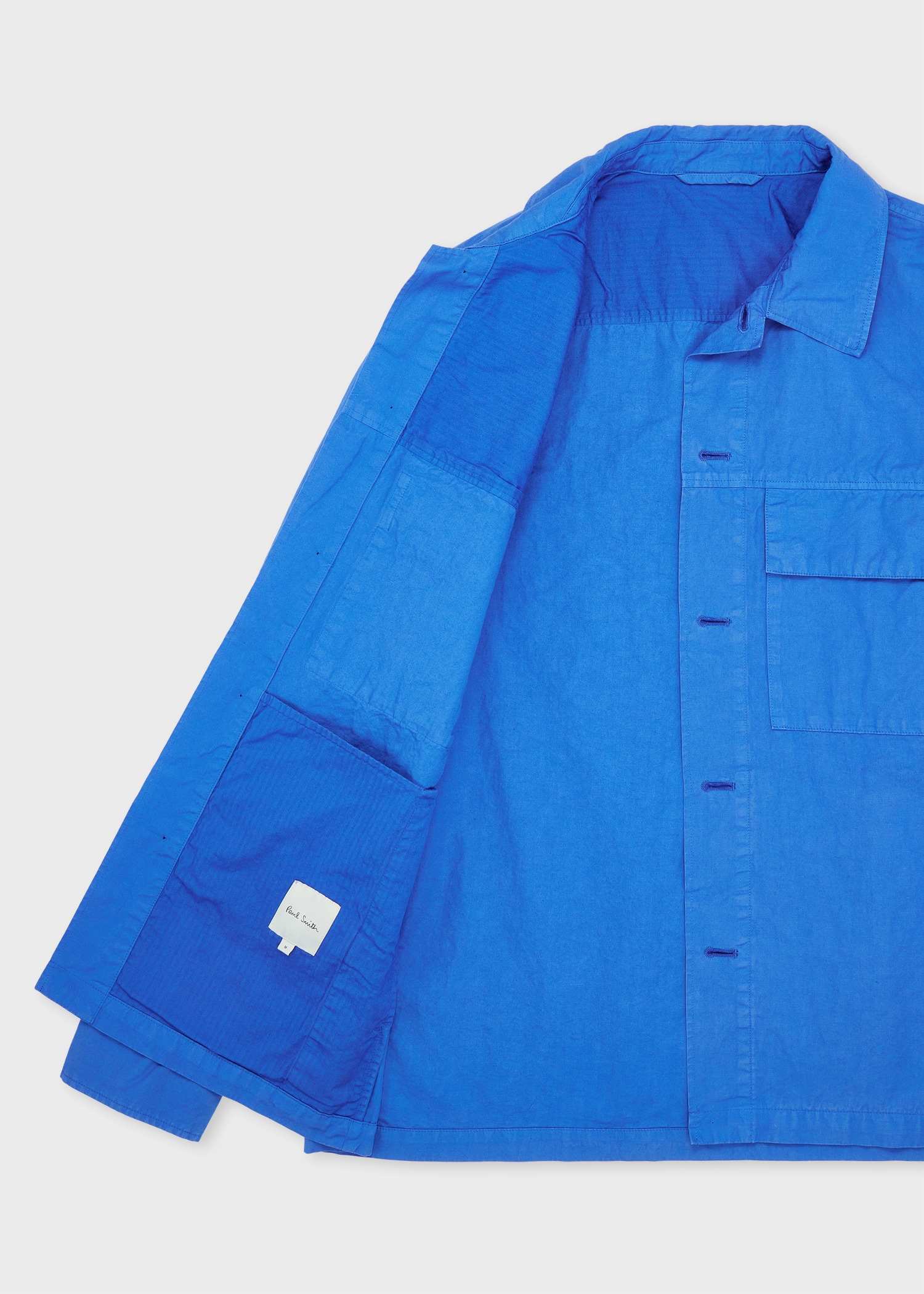 Cobalt Blue Cotton-Linen Overshirt - 4