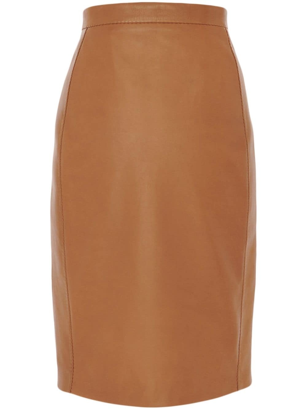 high-waisted lambskin pencil skirt - 1