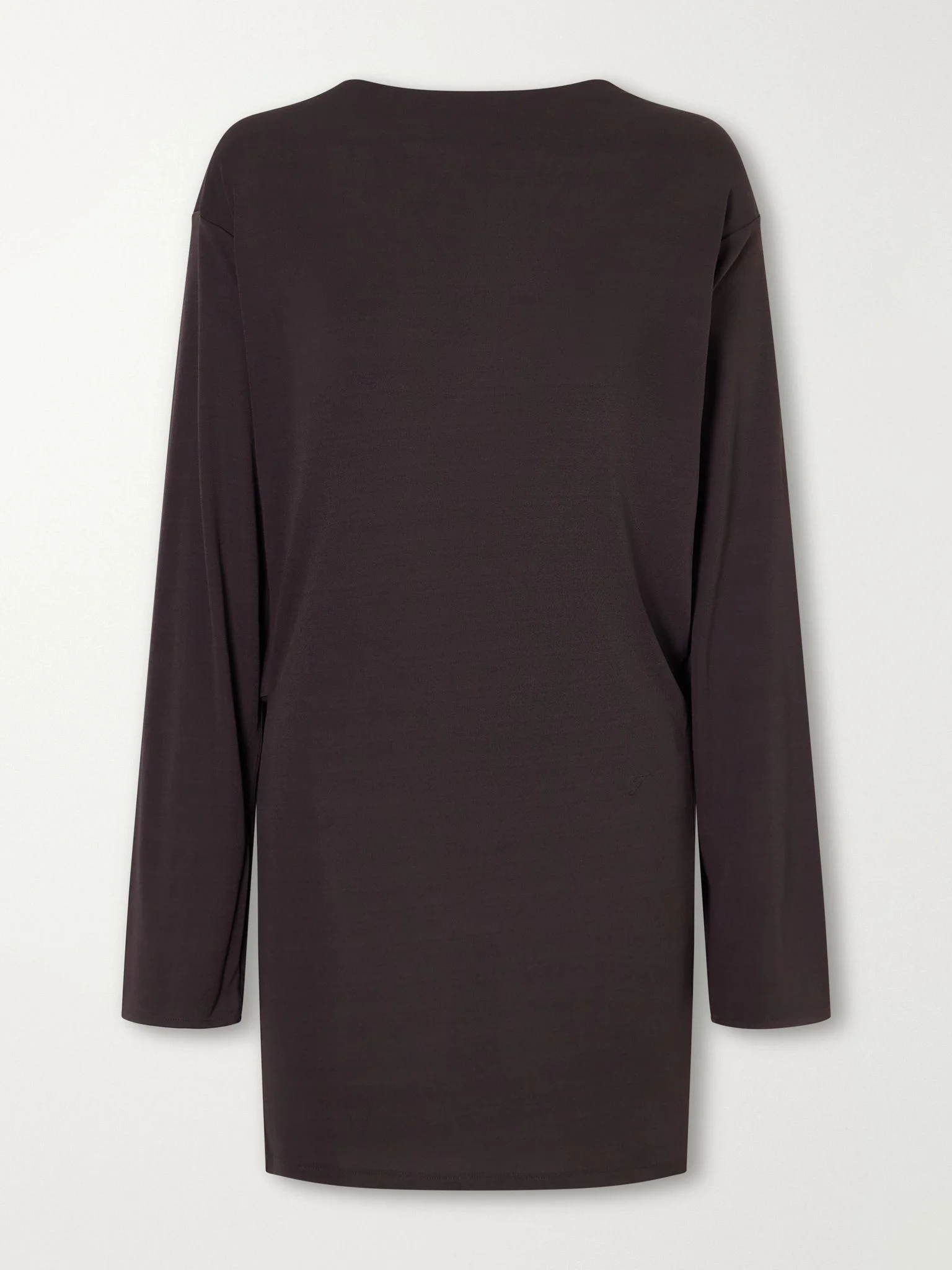 Mistral open-back draped stretch-jersey mini dress Dark brown - 1