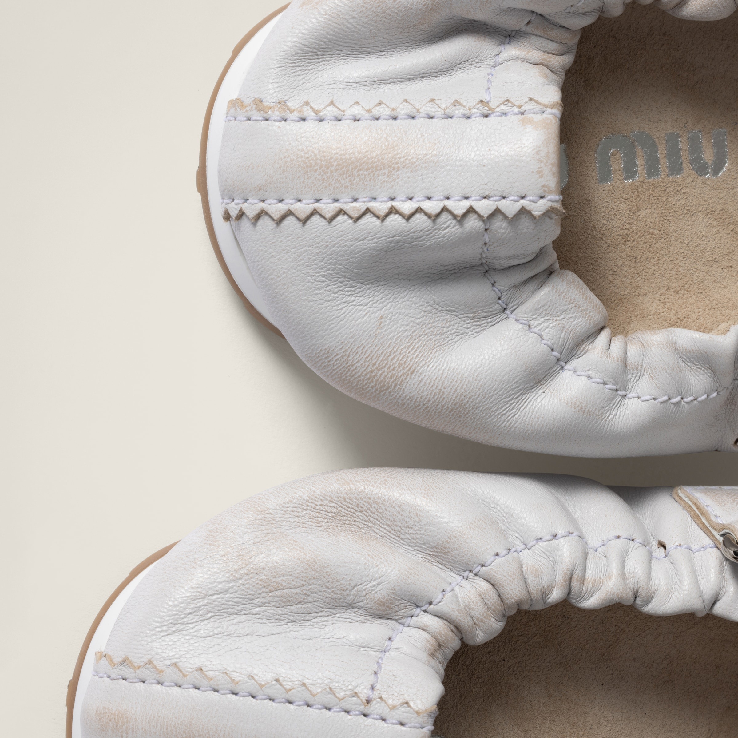Bleached nappa leather ballerinas - 3
