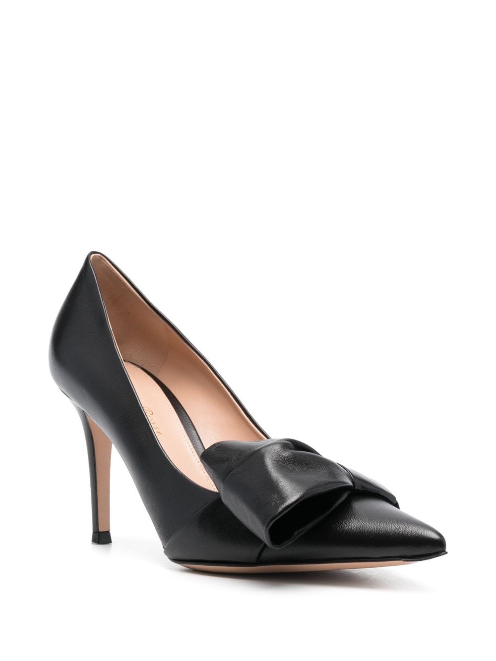 85mm bow-detail leather pumps - 2