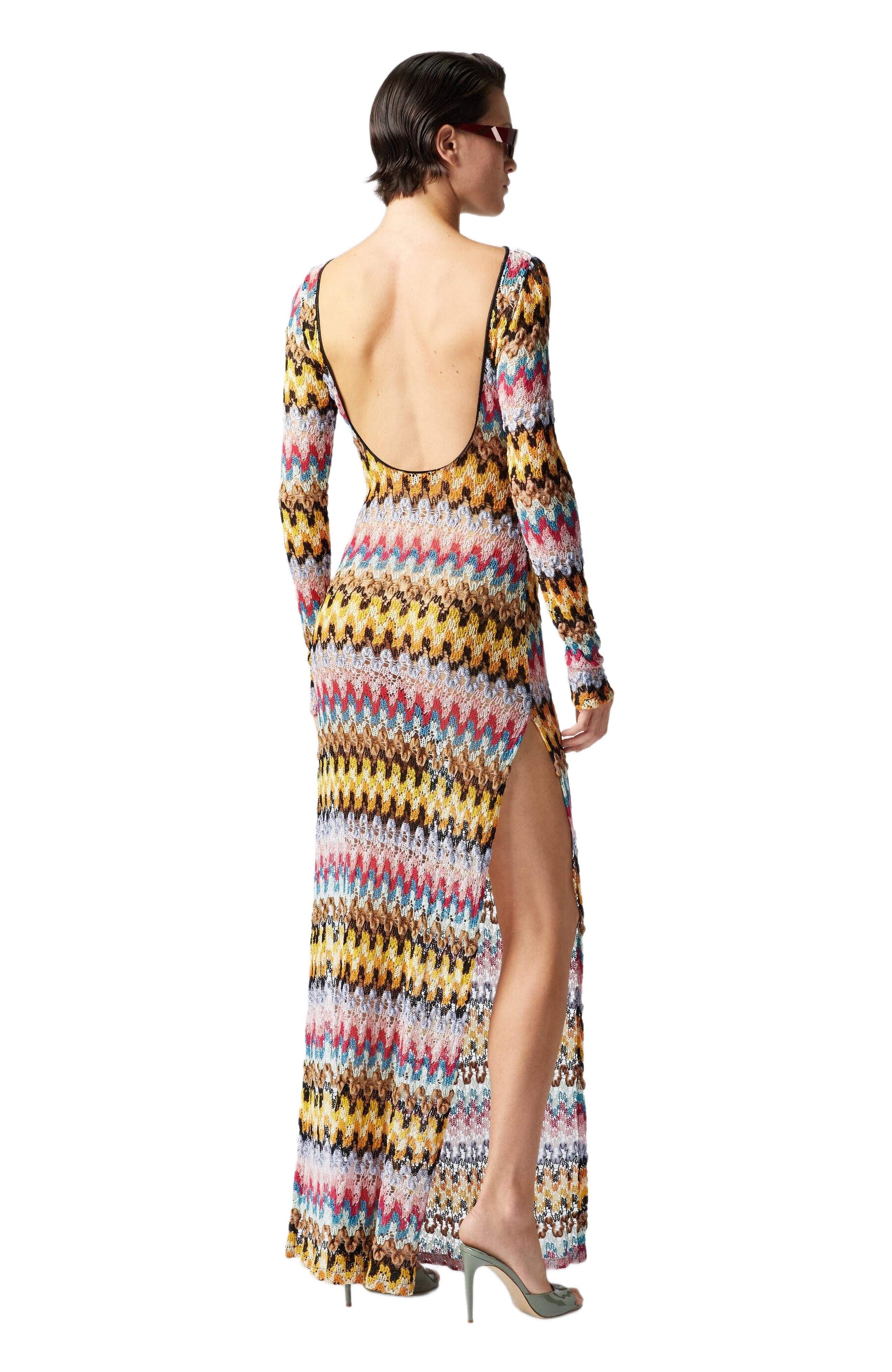 Missoni Long Dress In Lamé Viscose Lace With Open Back in Multicoloured at Nordstrom - 3