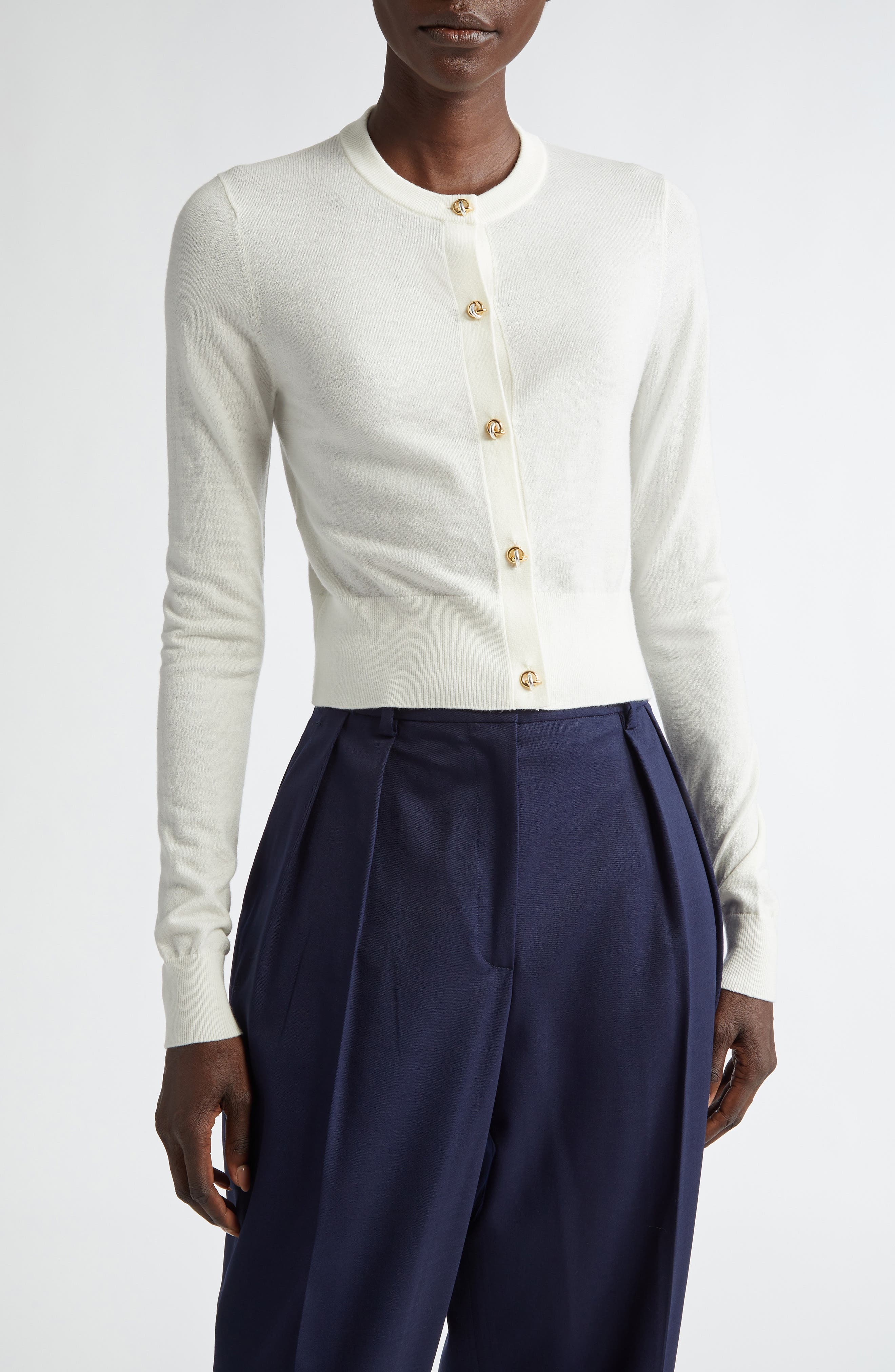 Altuzarra Arlette Merino Wool Blend Cardigan in Ivory at Nordstrom - 1