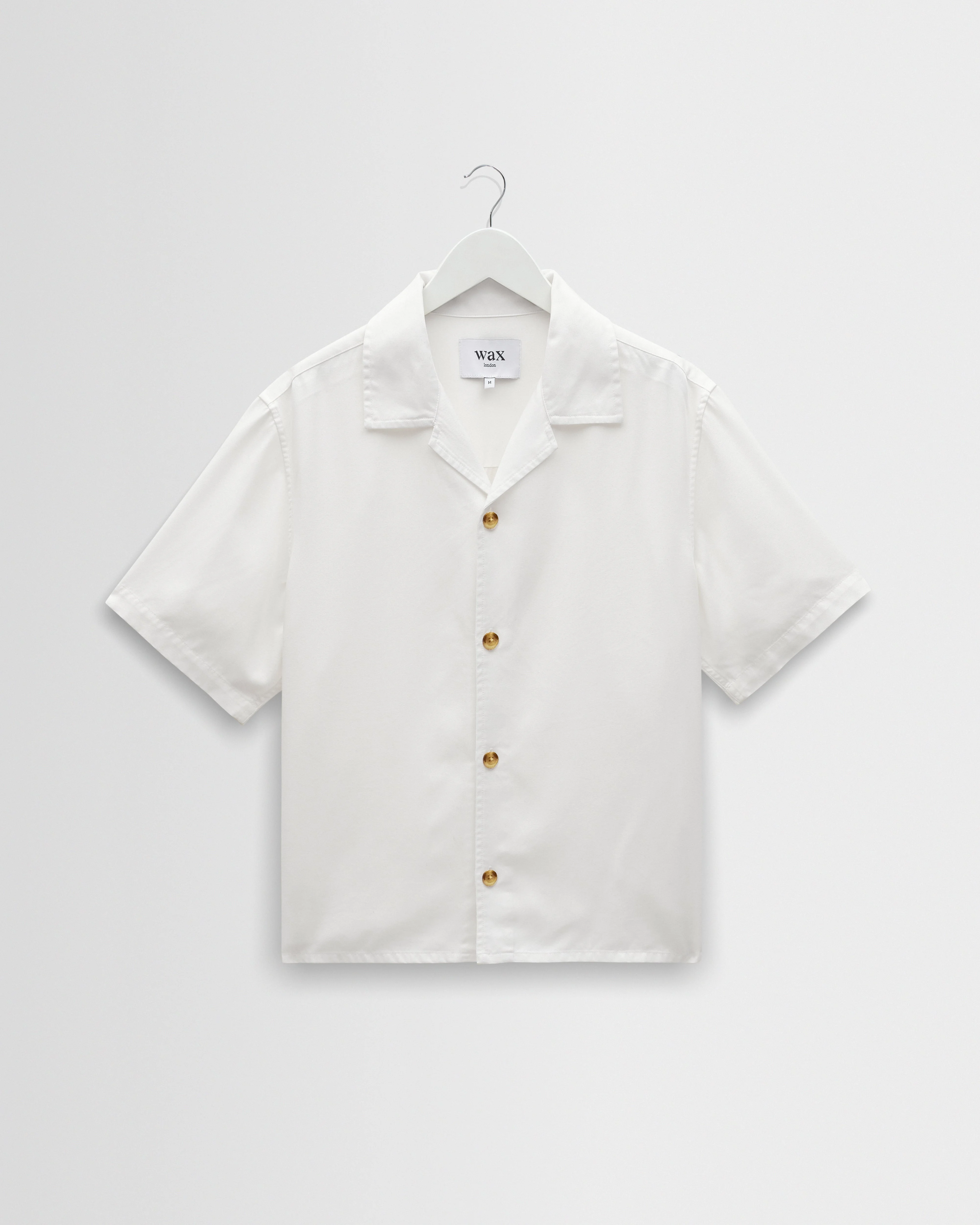 Curzon - Off White Lyocell Twill Short-Sleeve Shirt - 1