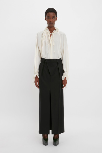 Victoria Beckham Wrap Front Tailored Skirt In Black outlook