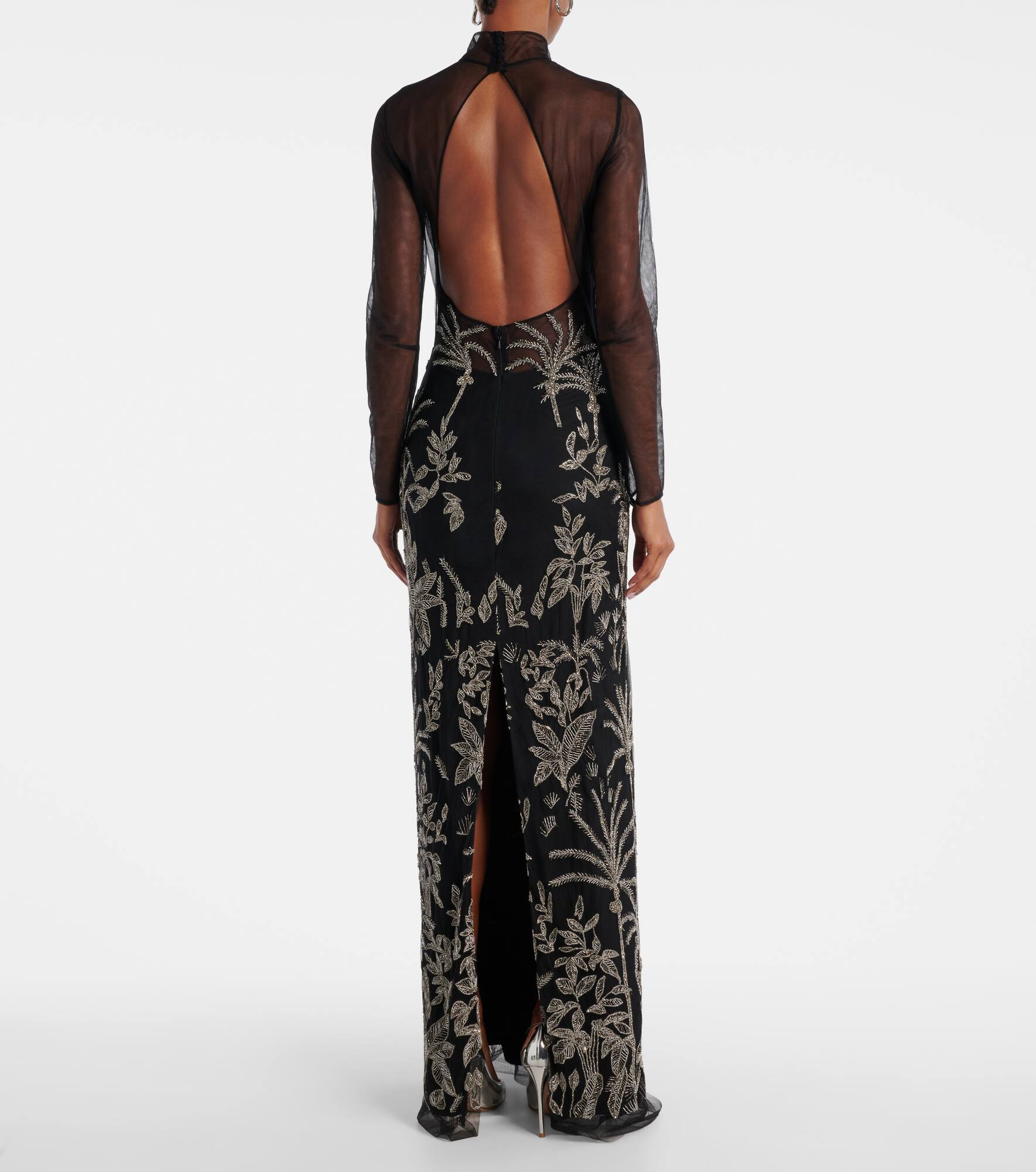 Marcella beaded open-back tulle gown - 3