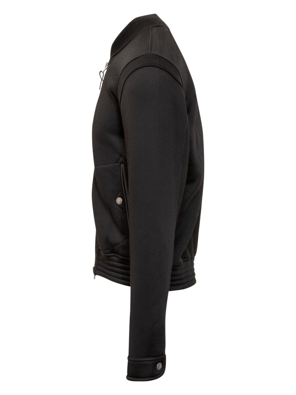 ribbed-panel zip-front bomber jacket - 3