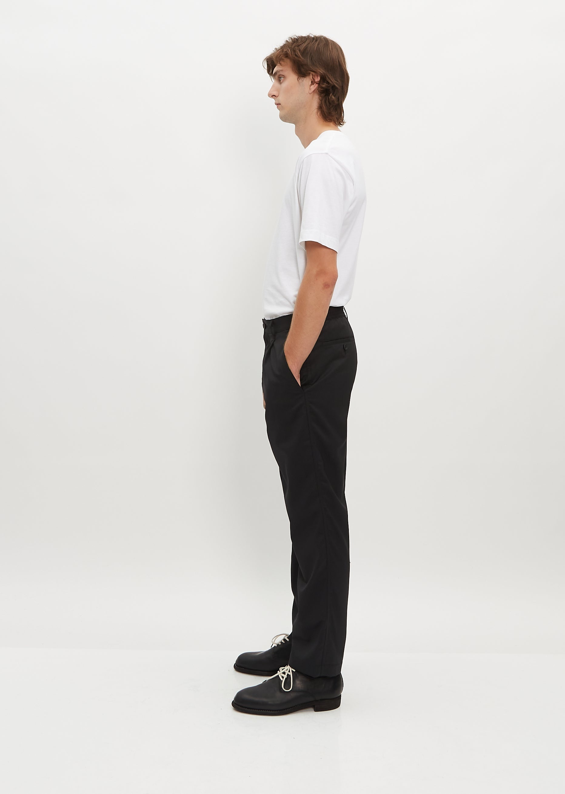 Poly Wool Stripe Trousers - 2