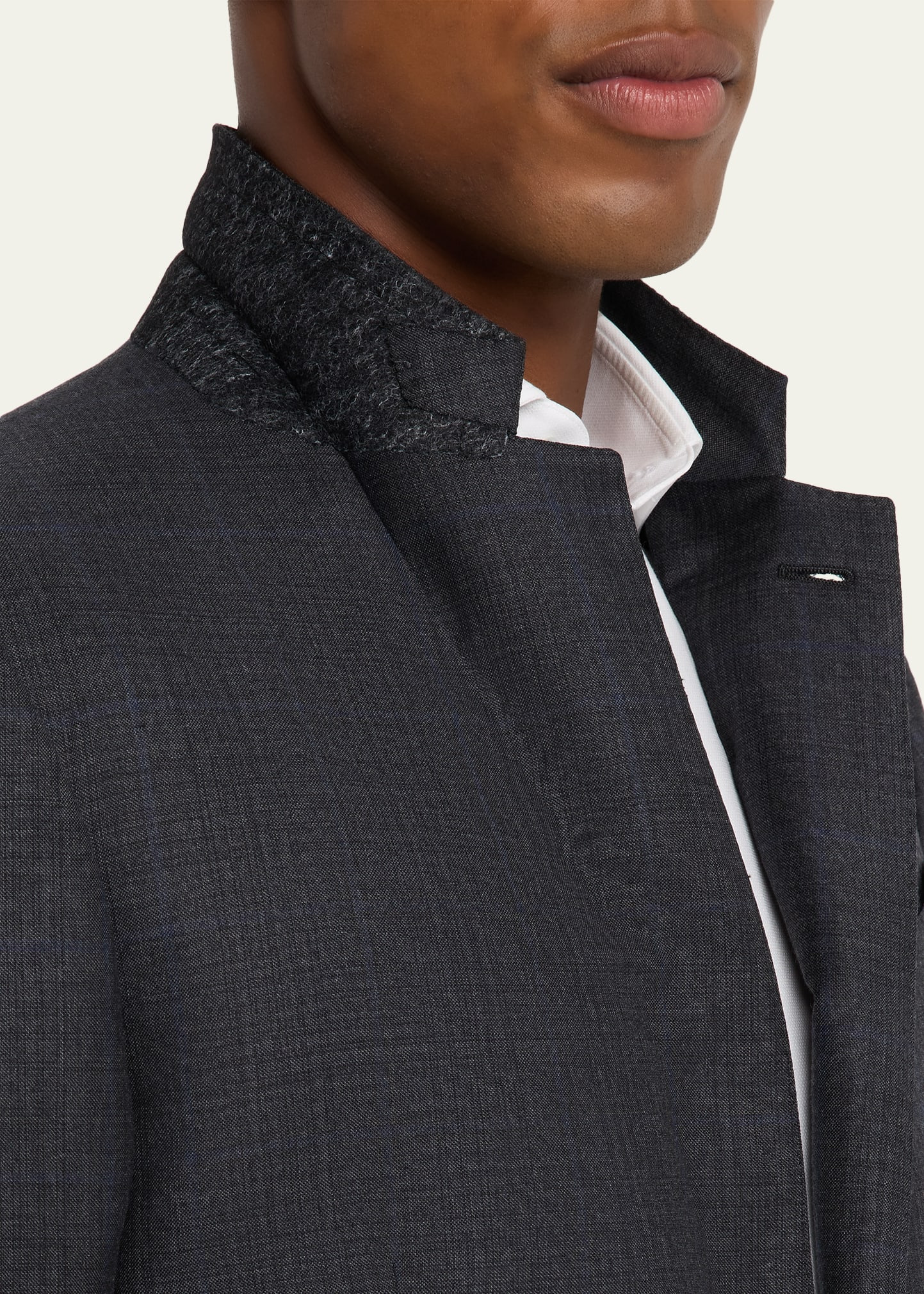 Men's Wool Windowpane Plaid Two-Piece Suit - 8