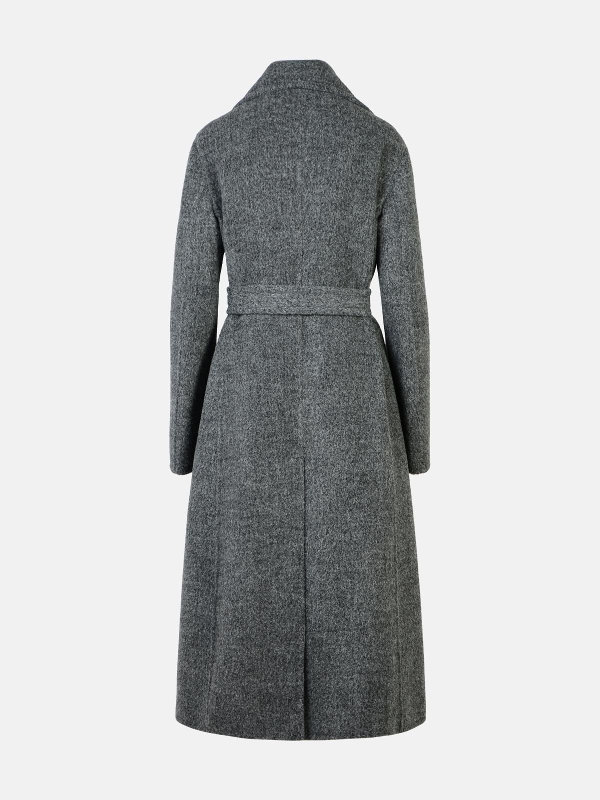 GREY WOOL BLEND COAT - 3