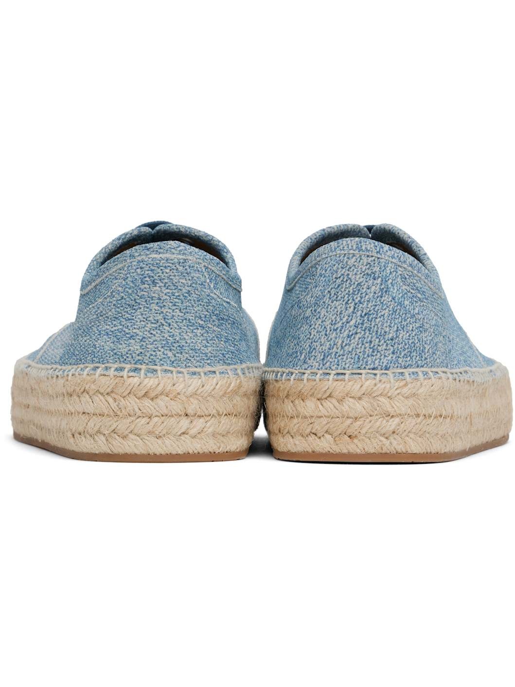 Blue Suede Lace-Front Platform Espadrilles - 2