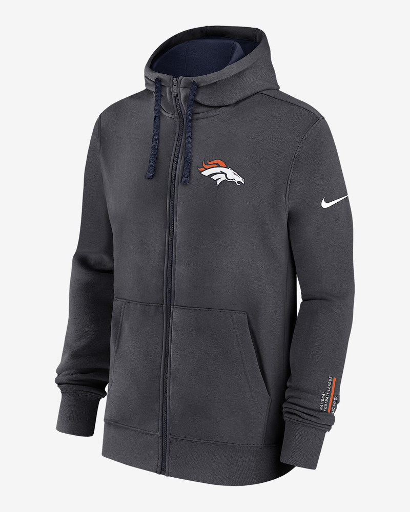 Denver Broncos Playbook Page Club Men's Nike NFL Full-Zip Hoodie 1