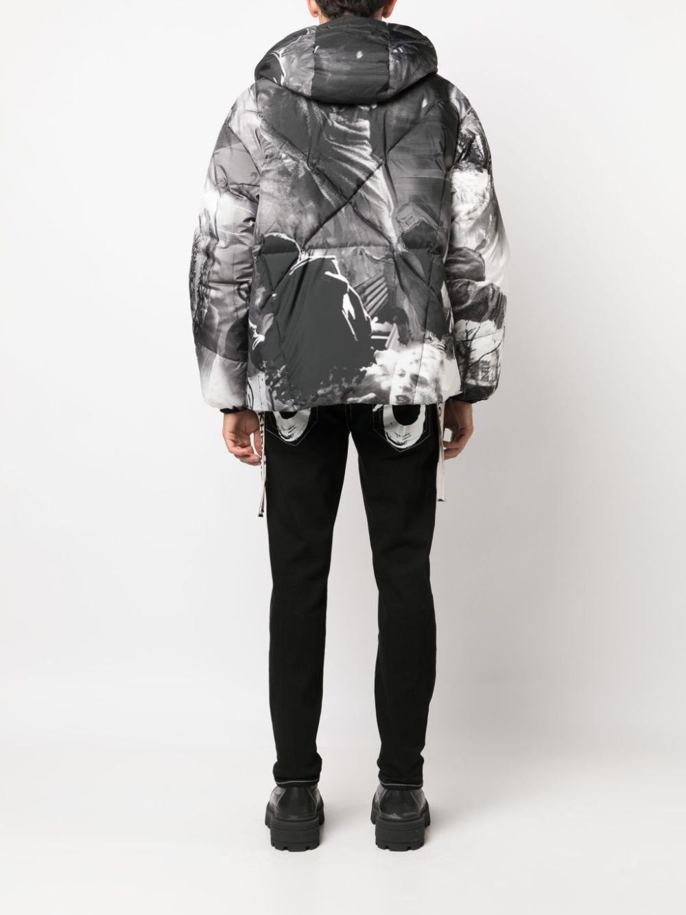 photograph-print padded jacket - 4