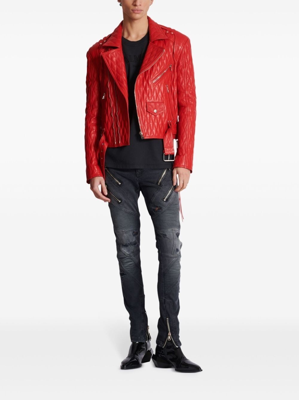 QUILTED LAMBSKIN BIKER JACKET - 2