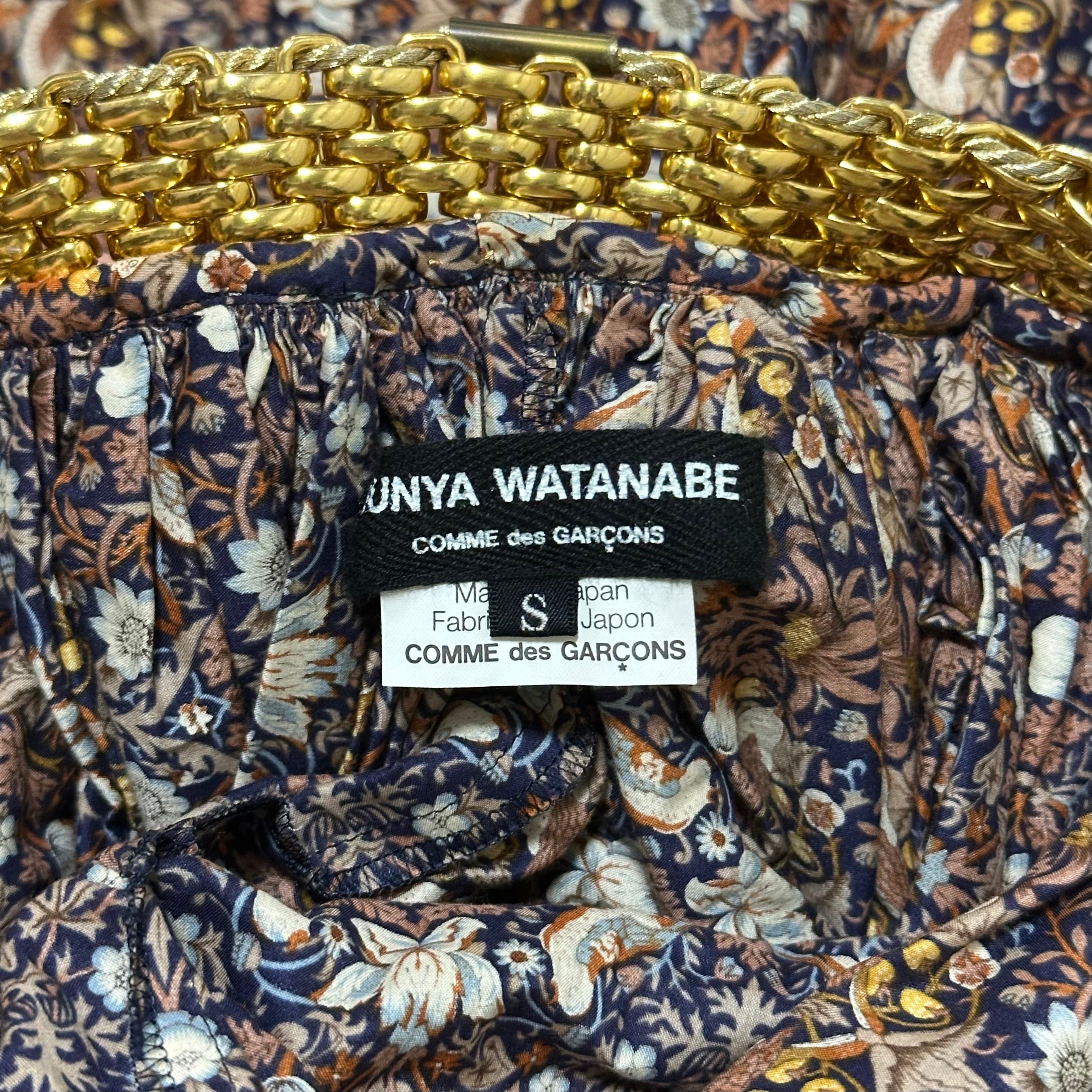 JUNYA WATANABE Spring Summer 2008 Floral Gold Chain Midi Dress - 5