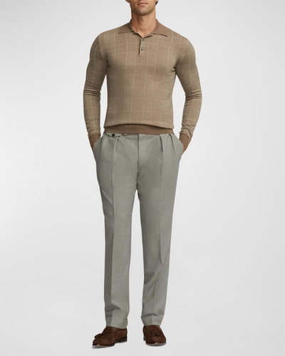Ralph Lauren Men's Glen Plaid Cashmere-Silk Polo Sweater outlook