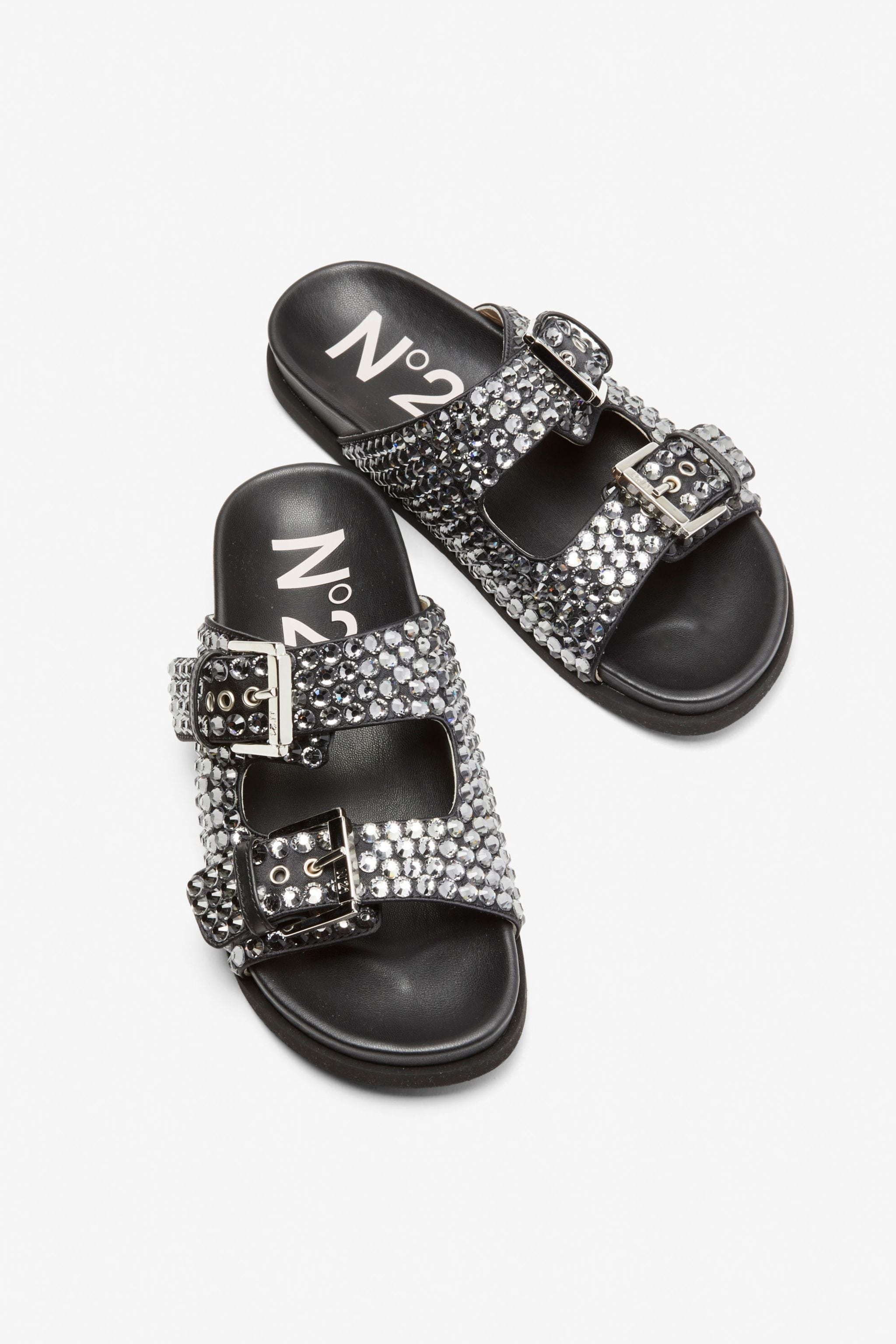 CRYSTAL DOUBLE-BUCKLE SANDALS - 4