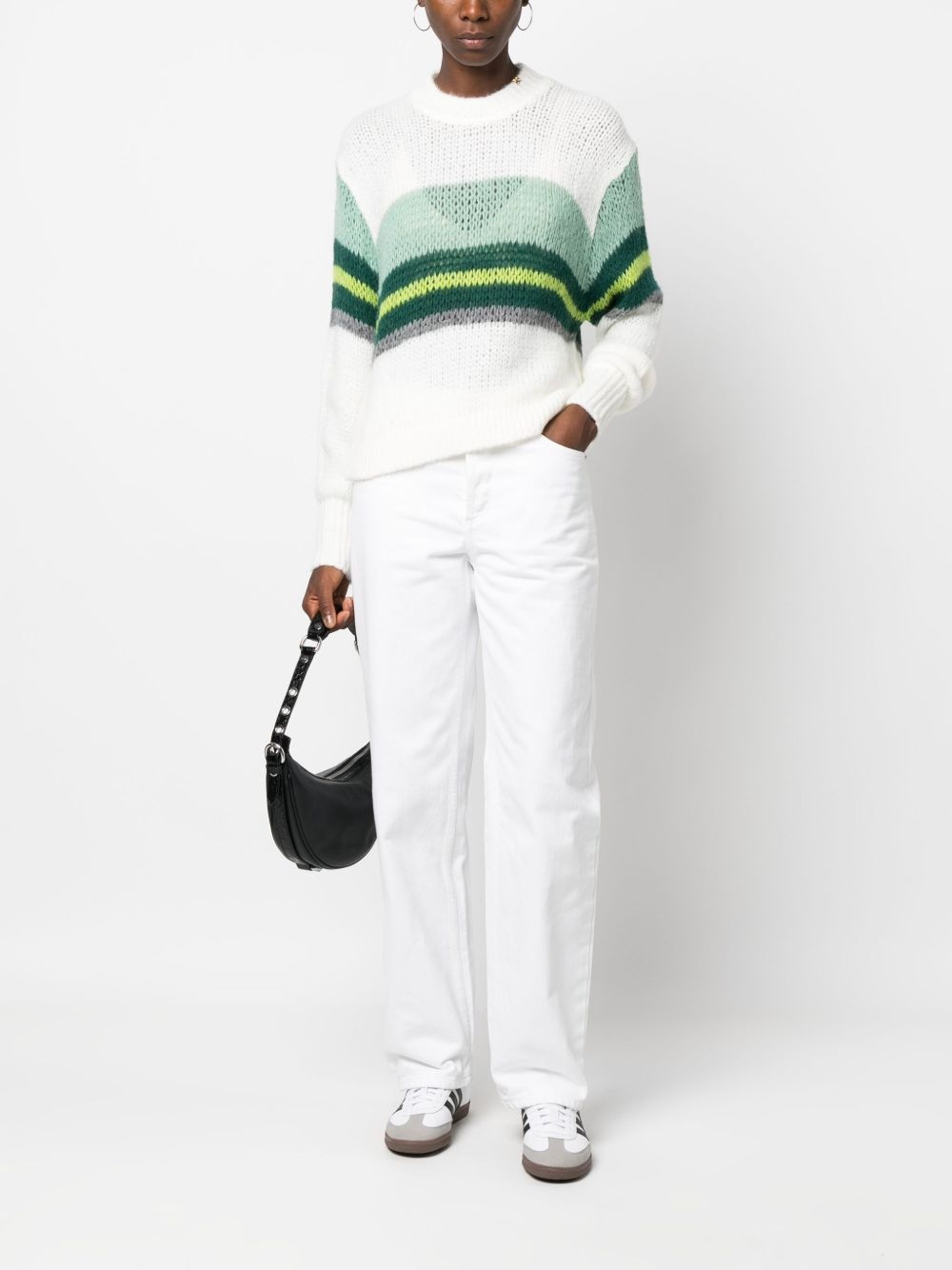honeycomb-knit striped jumper - 2