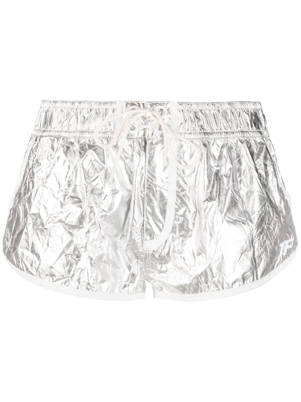 Metallic Crinkle running shorts - 1