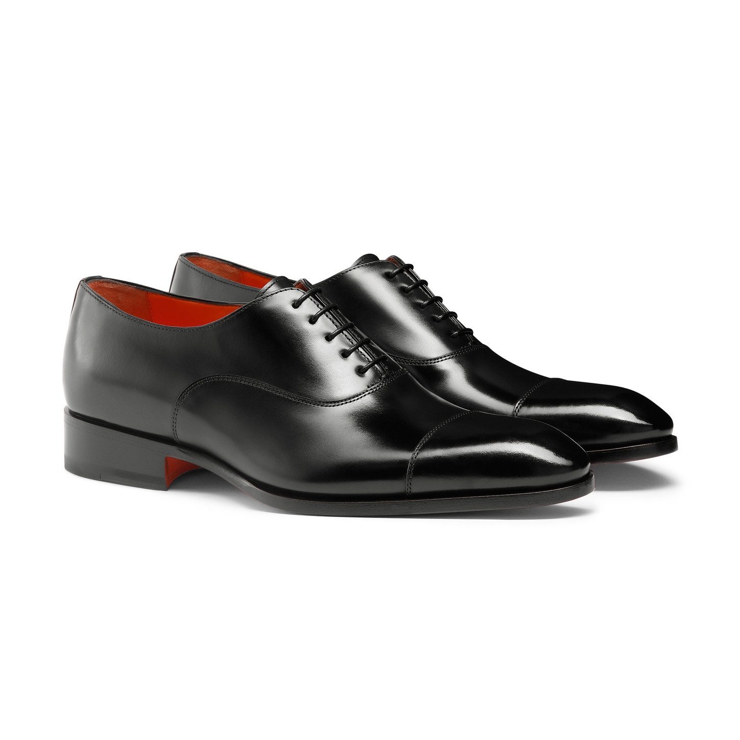 Men's polished black leather Oxford shoe - 3