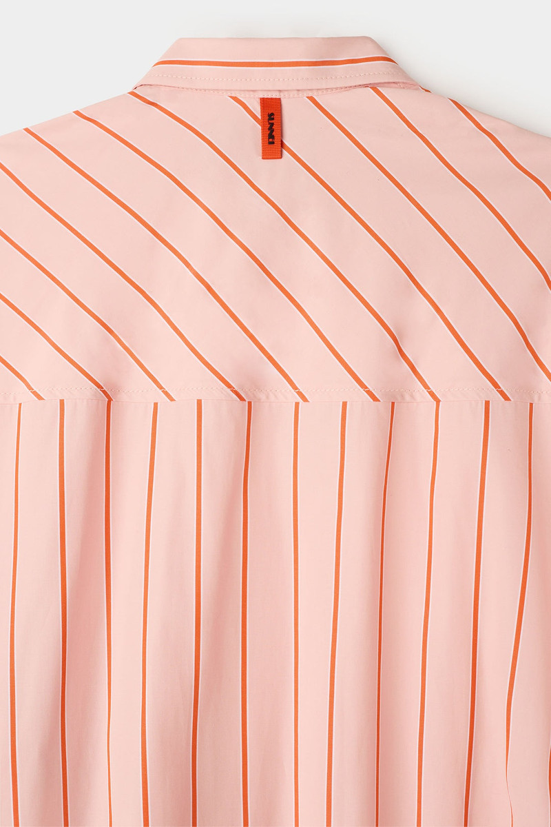 MEGA OVER SHIRT W/ CUTS / pink stripes 6