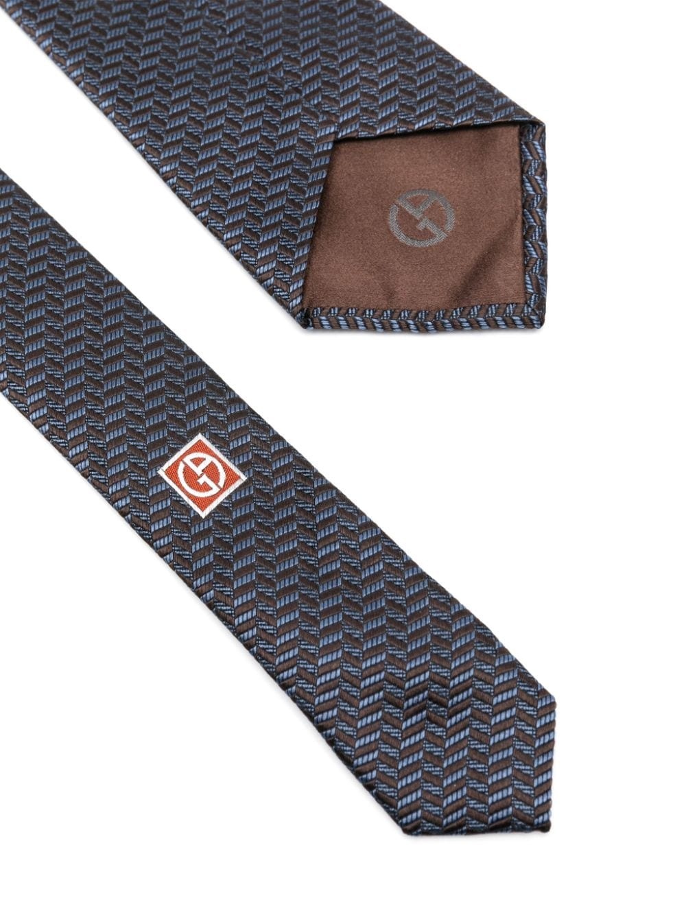 patterned-jacquard silk tie - 2