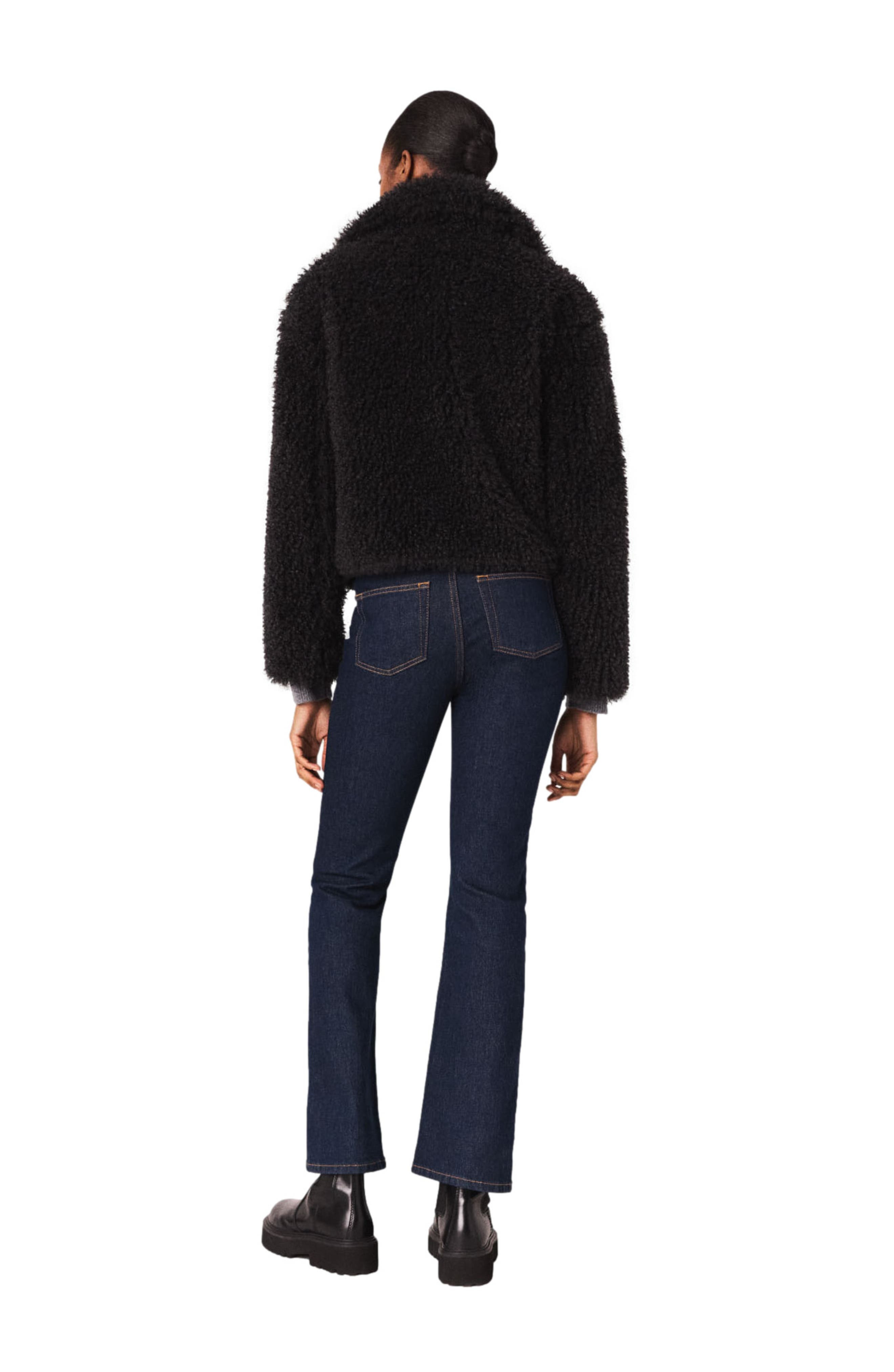 maje Short curly coat in Anthracite Grey at Nordstrom - 2