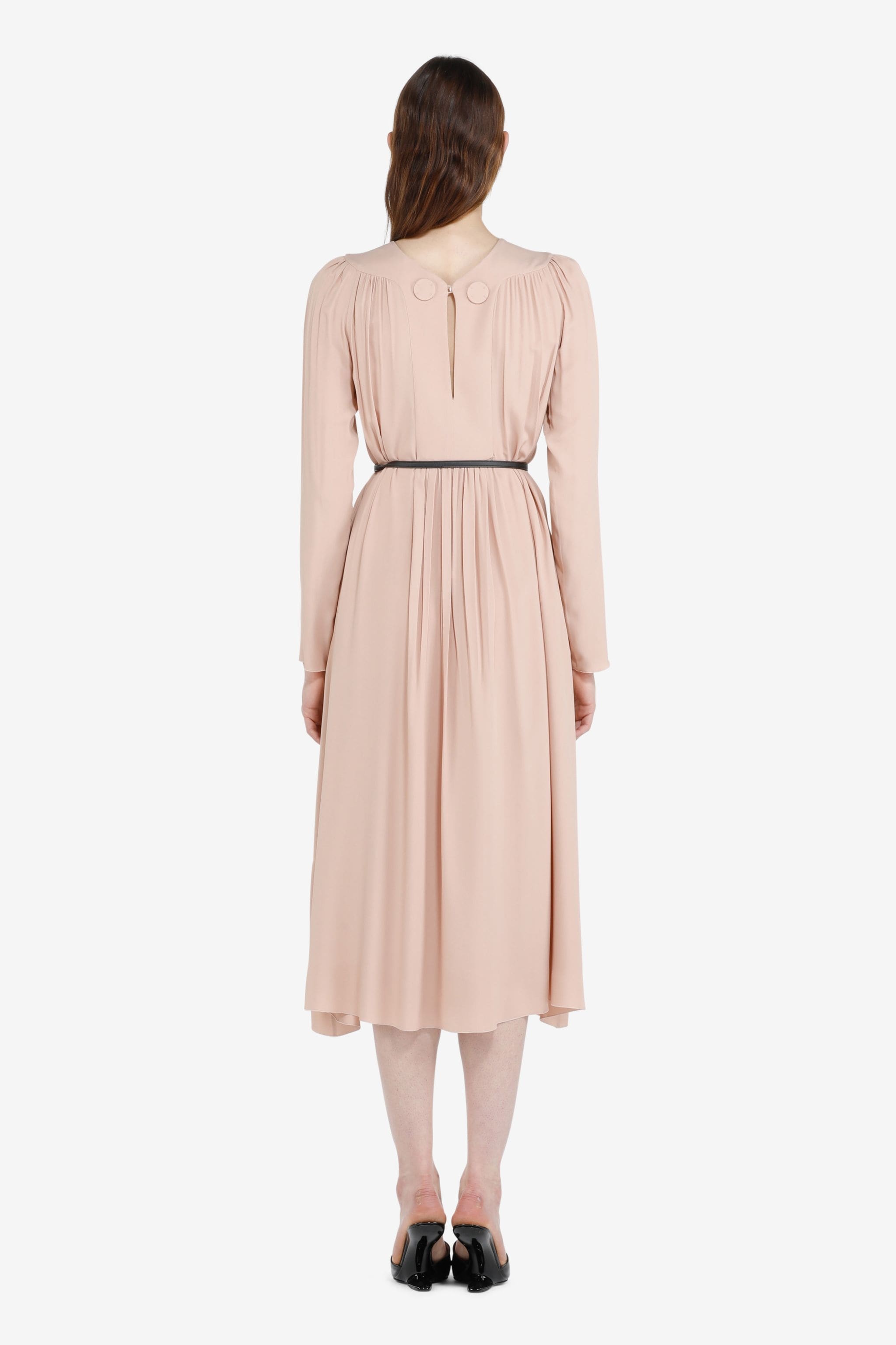 GATHERED BELTED DRESS - 2