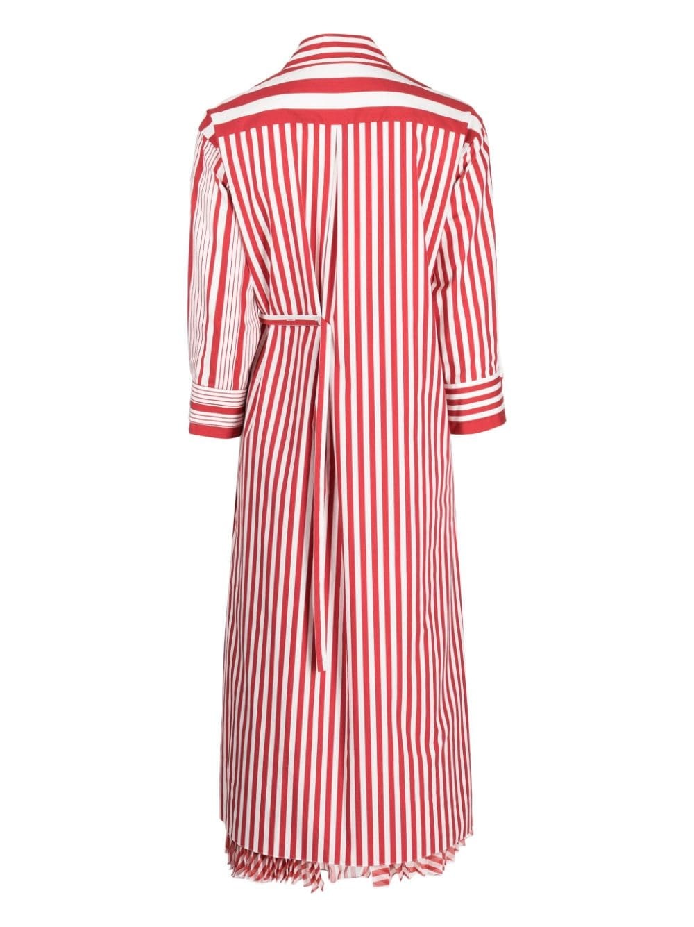 double-layer striped maxi shirtdress - 2