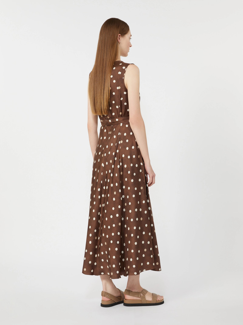 MARTINA Patterned twill dress - BROWN 4