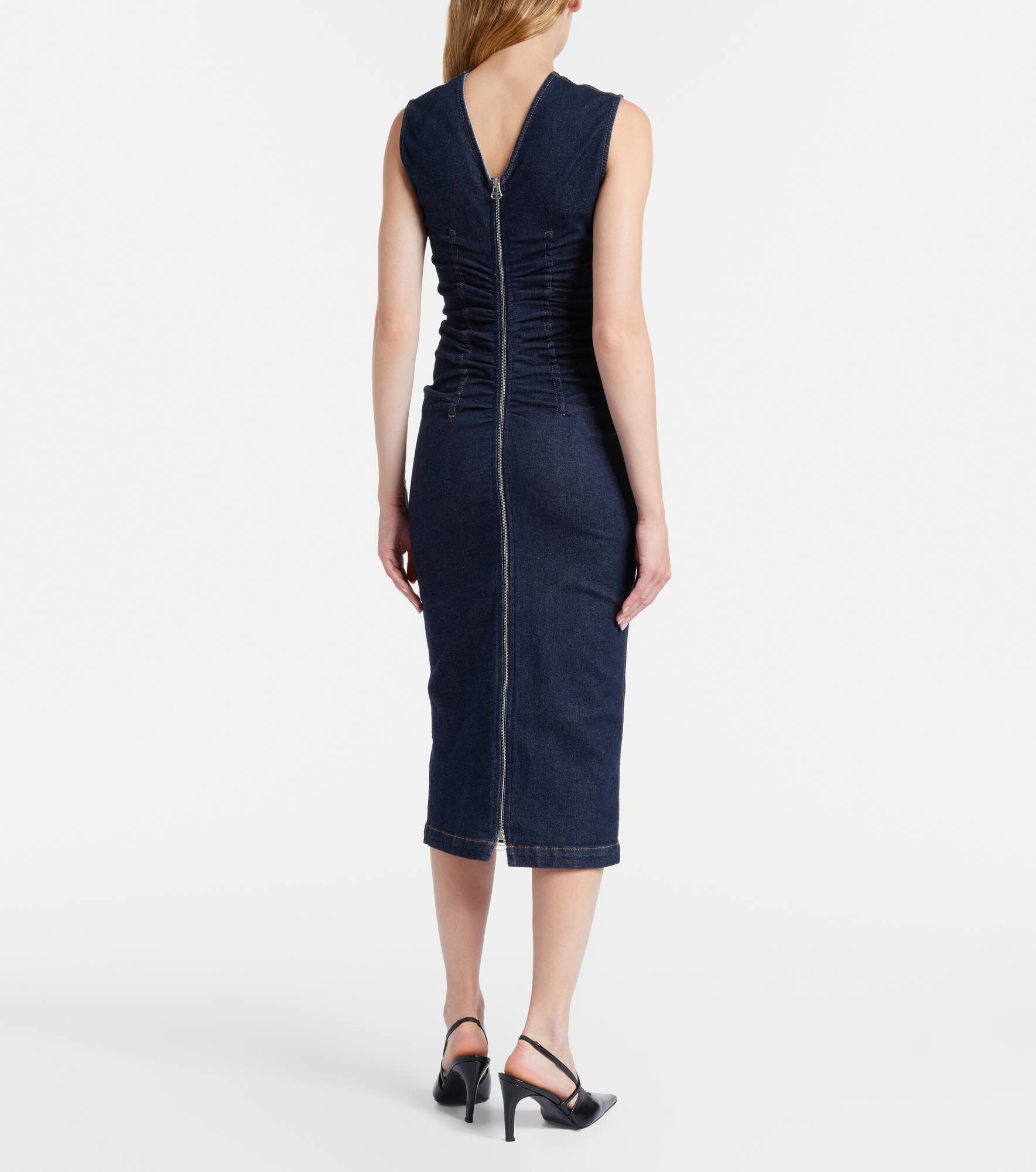 Voto ruched denim midi dress - 3
