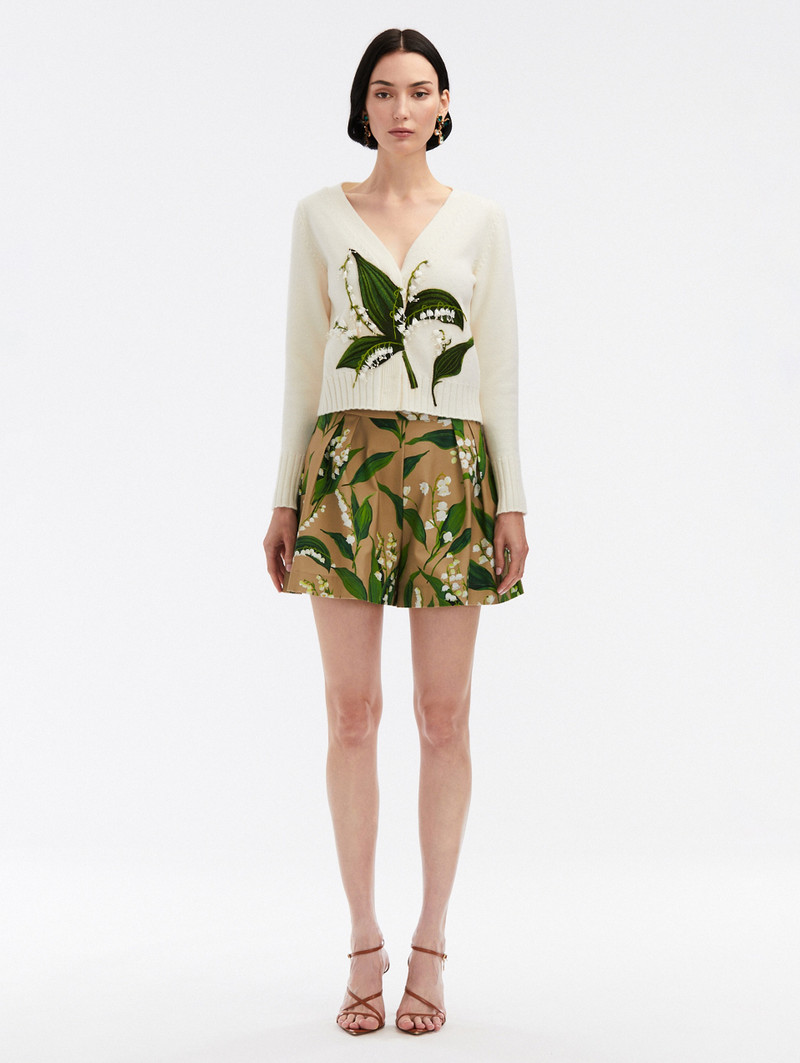 Oscar de la Renta LILY OF THE VALLEY THREADWORK CARDIGAN outlook