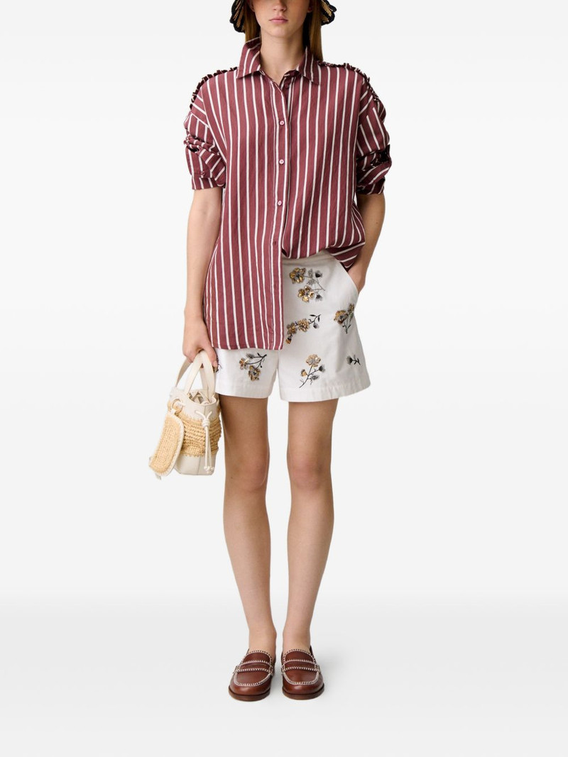 Claudie Pierlot striped ruffled shirt outlook