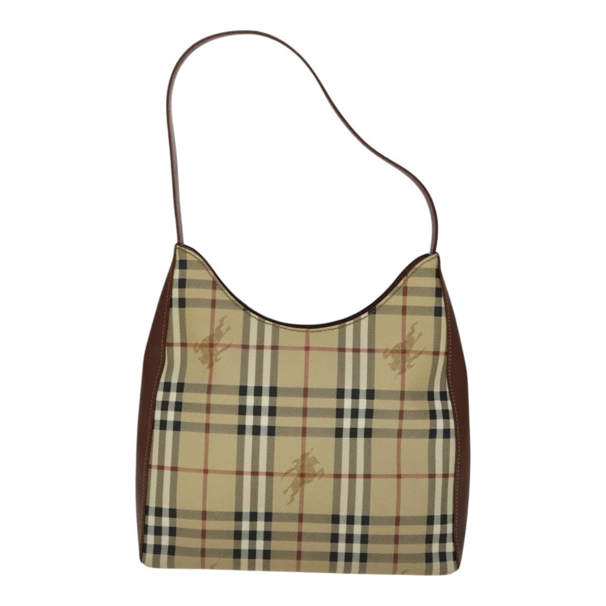 Burberry Nova Check Shoulder Bag Pvc Leather Beige - 2