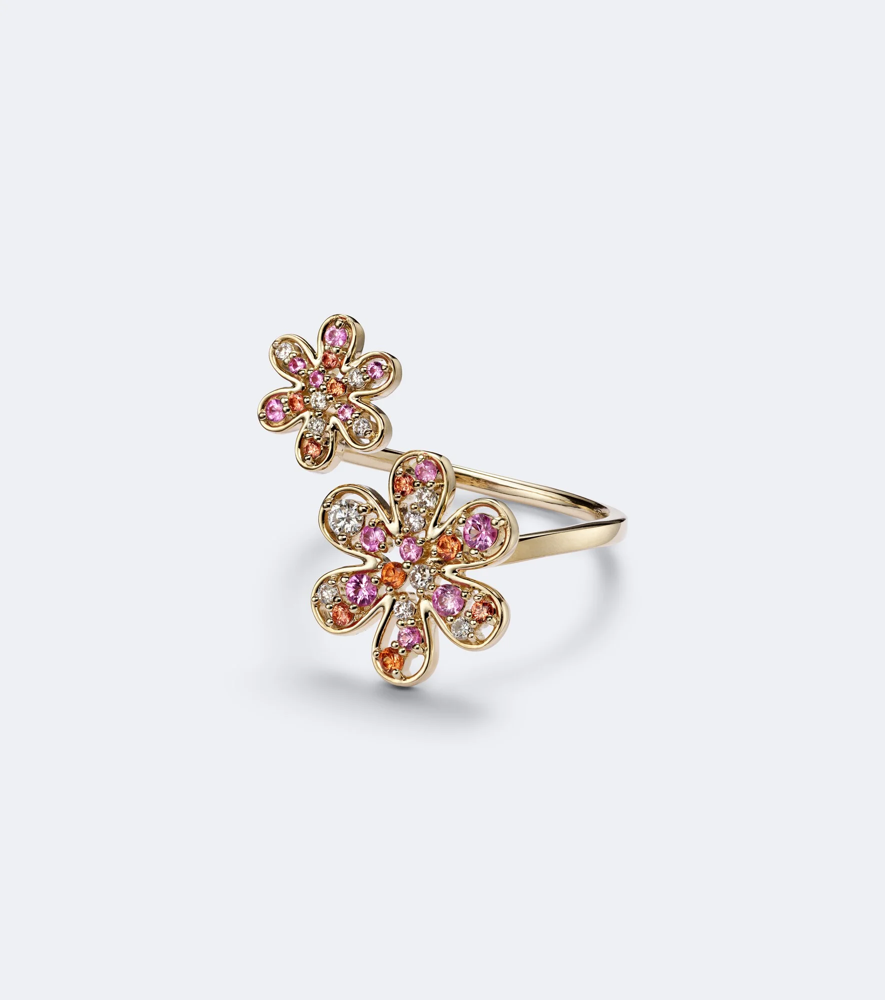 14kt gold ring with sapphires and diamonds - 1