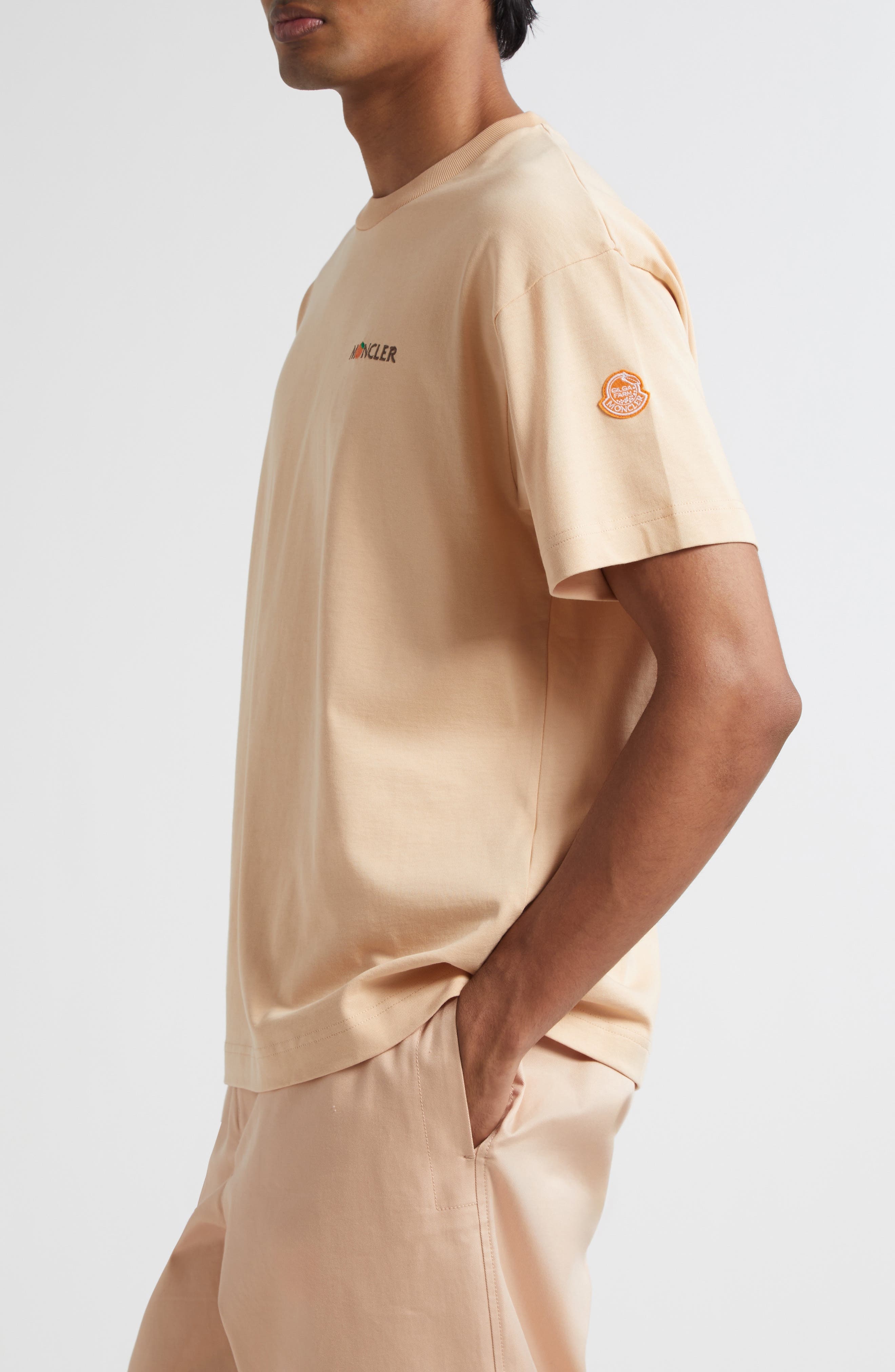 Moncler x Gilga Farm by Donald Glover Logo Patch T-Shirt in Peach at Nordstrom - 3
