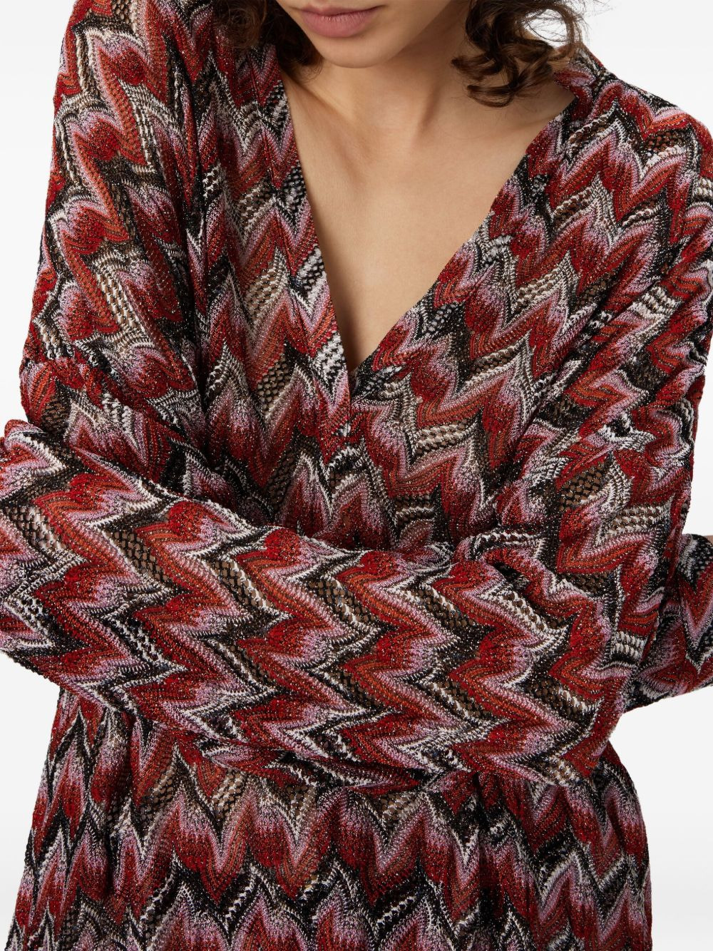 chevron-pattern knit top - 4