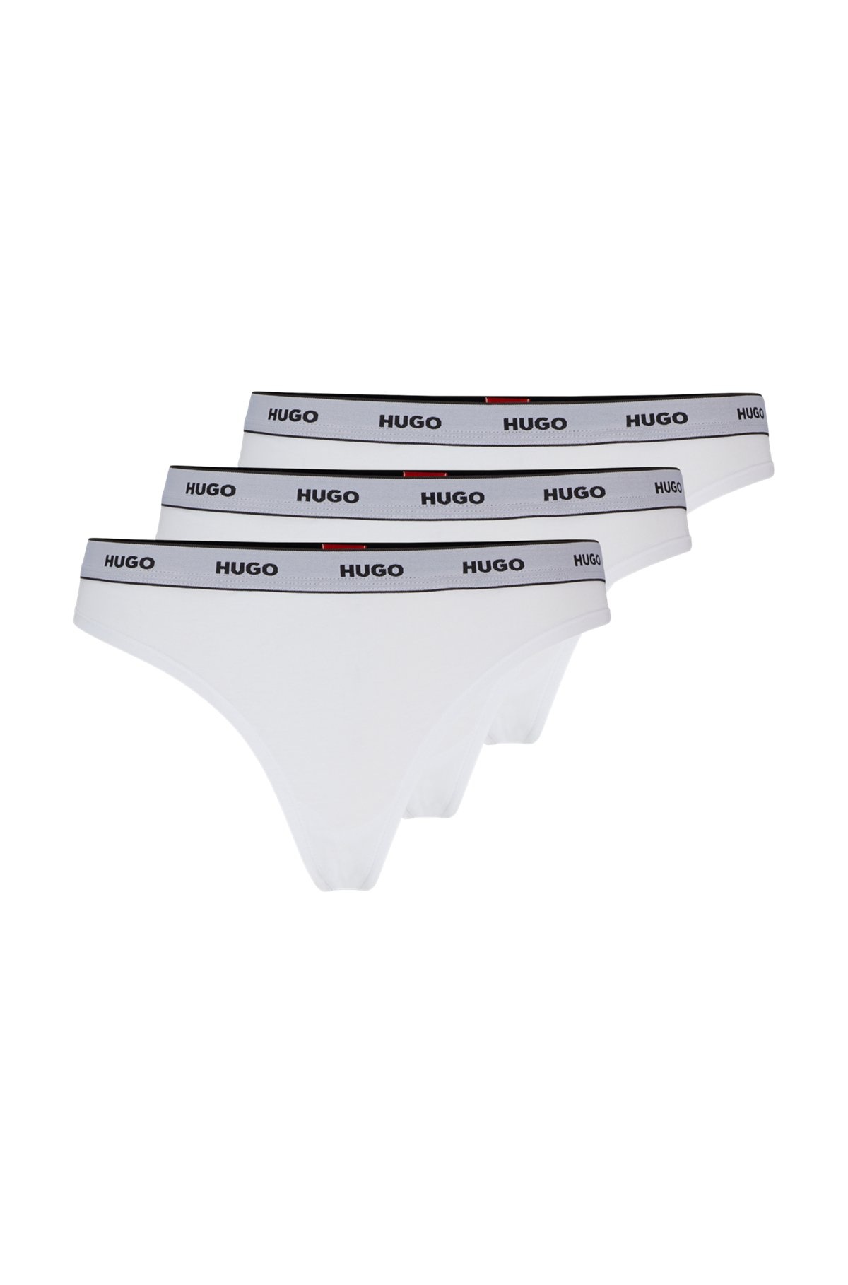 THREE-PACK OF STRETCH-COTTON THONG BRIEFS WITH LOGOS - 1