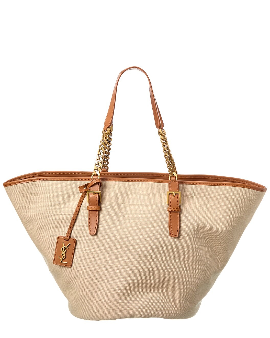 Saint Laurent Canvas & Leather Tote - 1