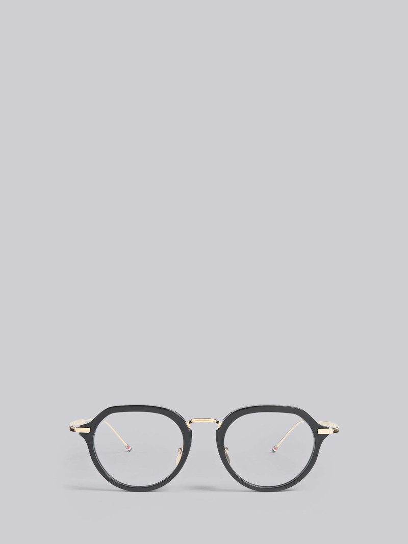 TB421 - Black and White Gold Clubmaster Eyeglasses 1