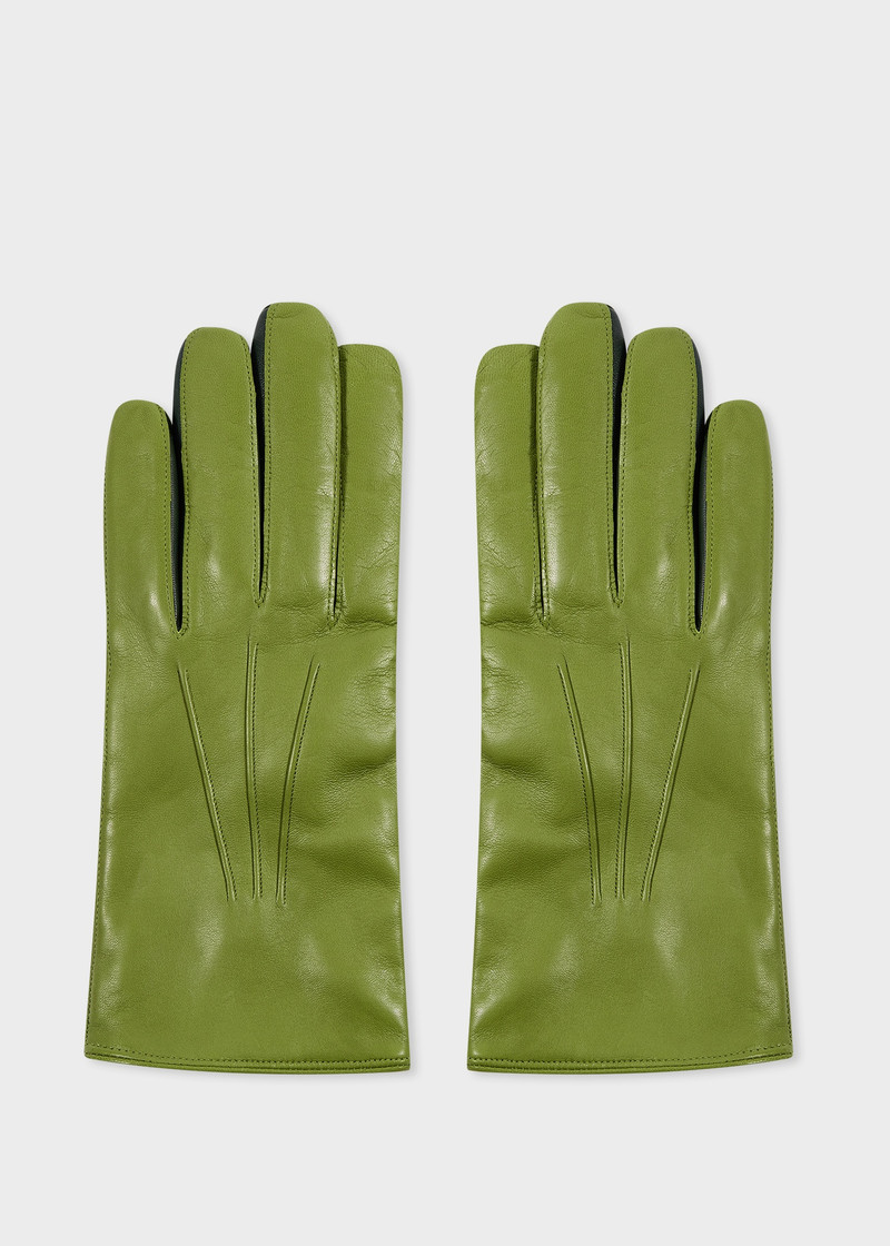 Lime Green Leather Gloves 1